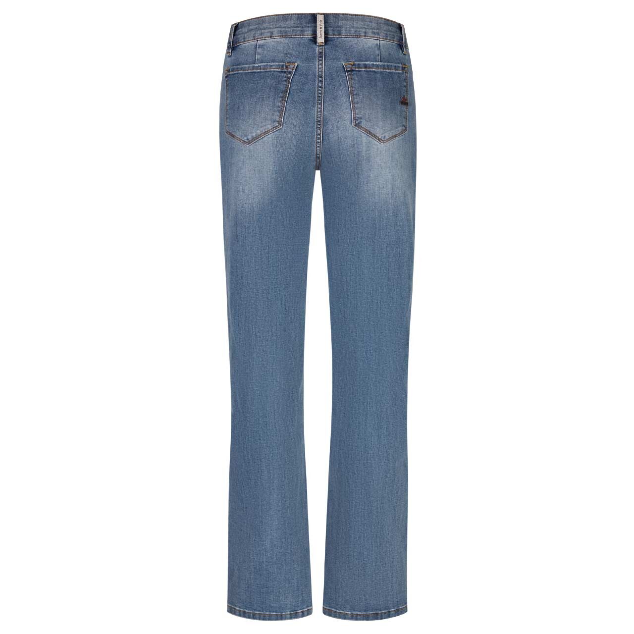 Damenjeans Stella-Zip Straight Stretch Denim von Buena Vista in Hellblau verwaschen, Rückansicht