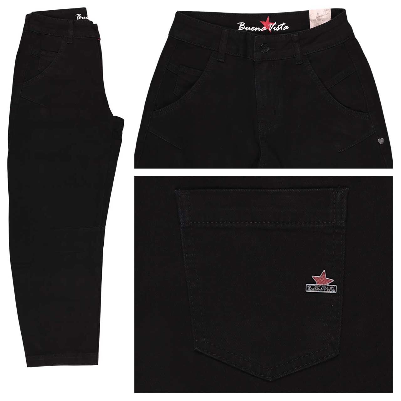 Buena Vista Barrel-X 7/8 Authentic Denim Jeans pure black
