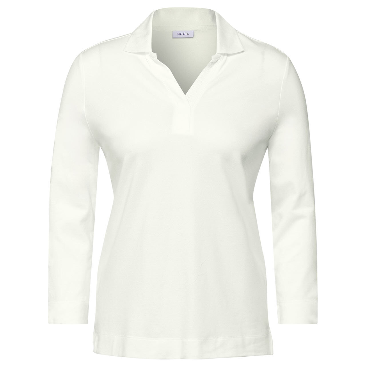 Cecil Damen 3/4 Arm Shirt Piquée Polo vanilla white