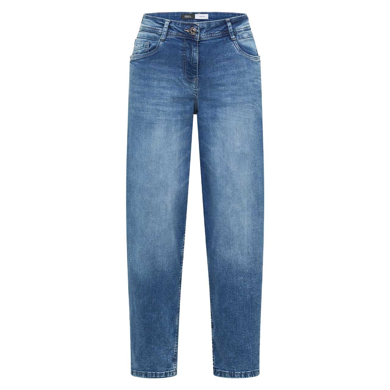 Cecil Scarlett Barrel Ankle Jeans mid blue wash