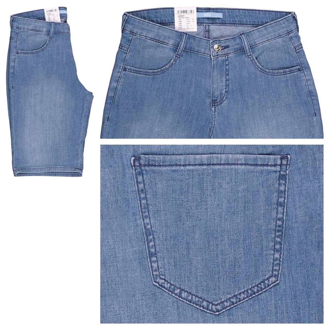 MAC Shorty Jeans light blue wash