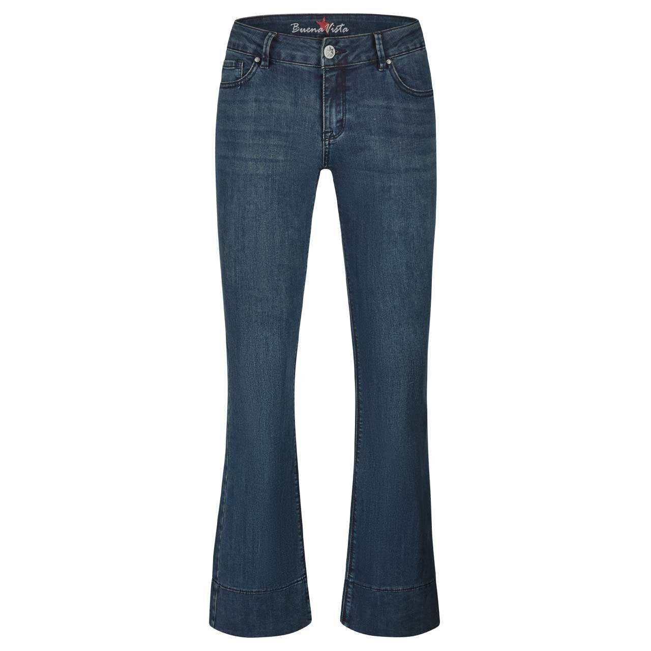 Damenjeans Italy K Bootcut Stretch Denim in Dunkelblau, Vorderansicht