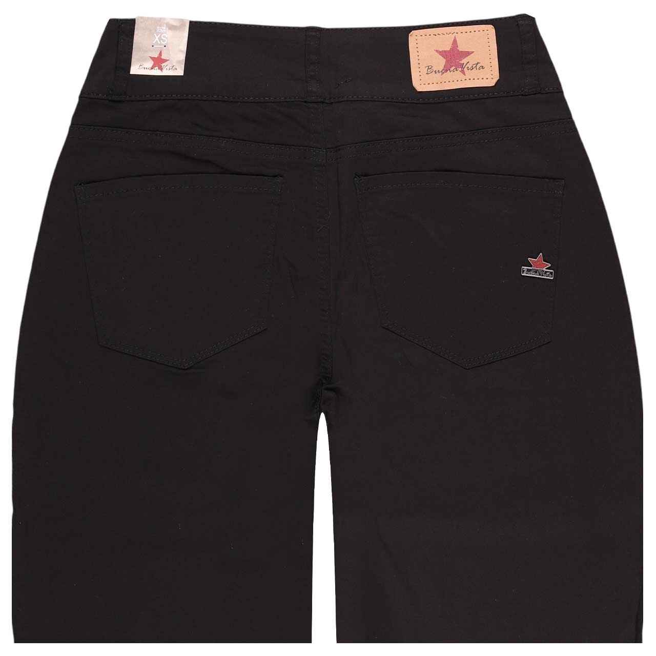 Damen Baumwollhose Tummyless-Short Stretch Twill von Buena Vista in Schwarz, Rückansicht