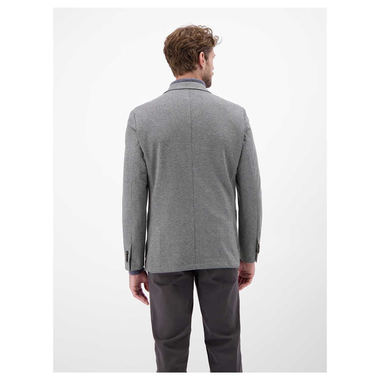 Herren Sakko von Lerros in Grau mit Print, Rückansicht am Model