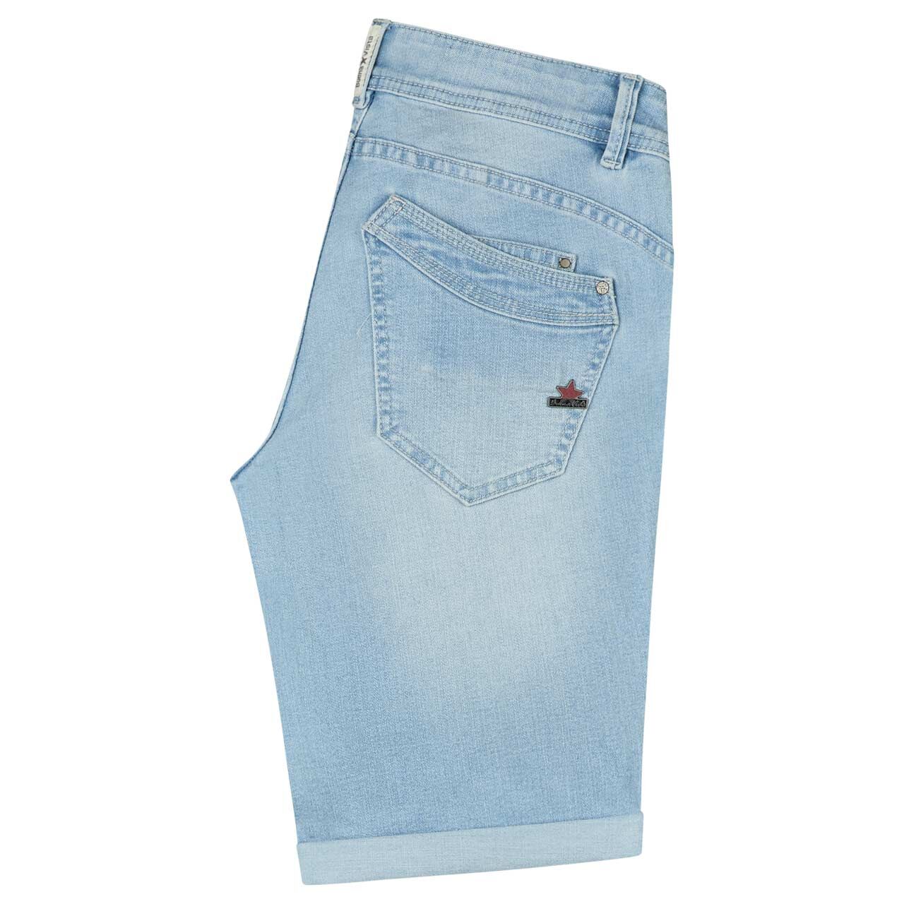 Damenjeans Malibu-Short Stretch Denim von Buena Vista in Hellblau angewaschen, Rückansicht