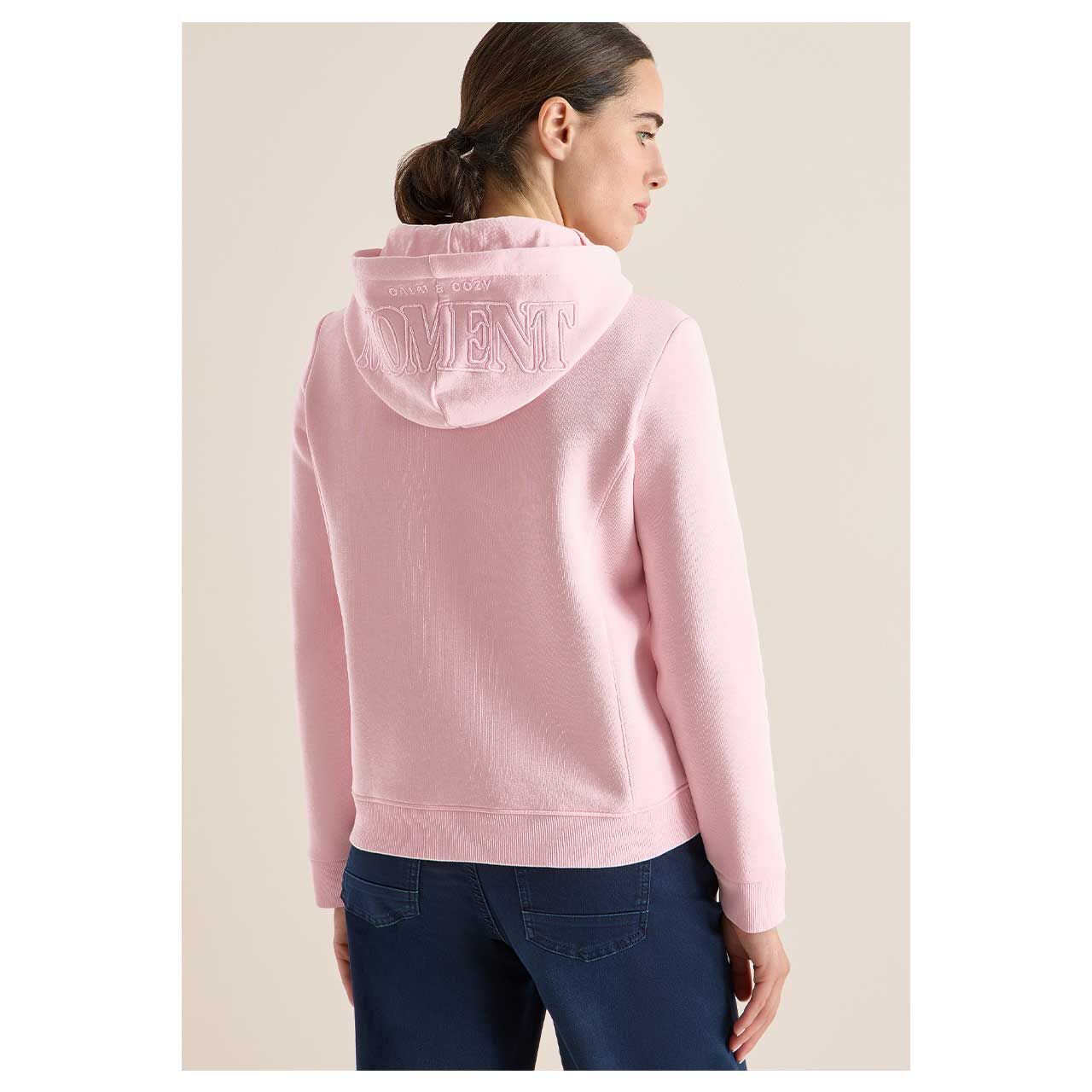 Damen Hoodie Sweatshirt Embroidery von Cecil in Rosa, Rückansicht am Model