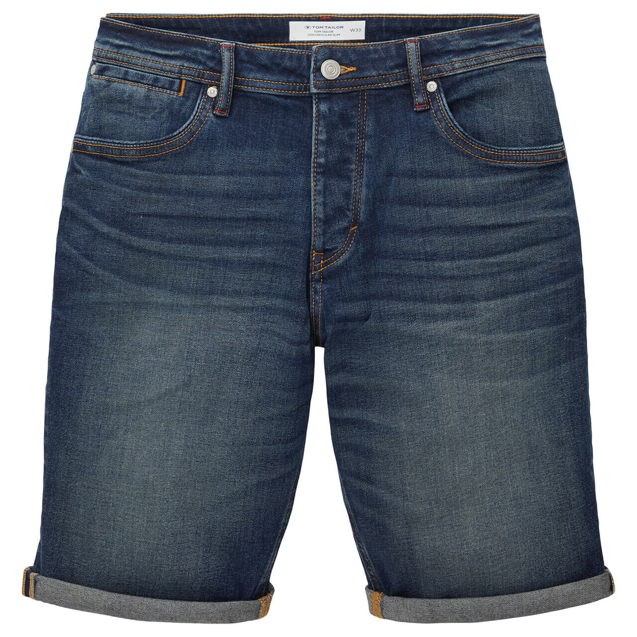 Herren Jeans Bermuda Josh von Tom Tailor in Dunkelblau angewaschen, Vorderansicht