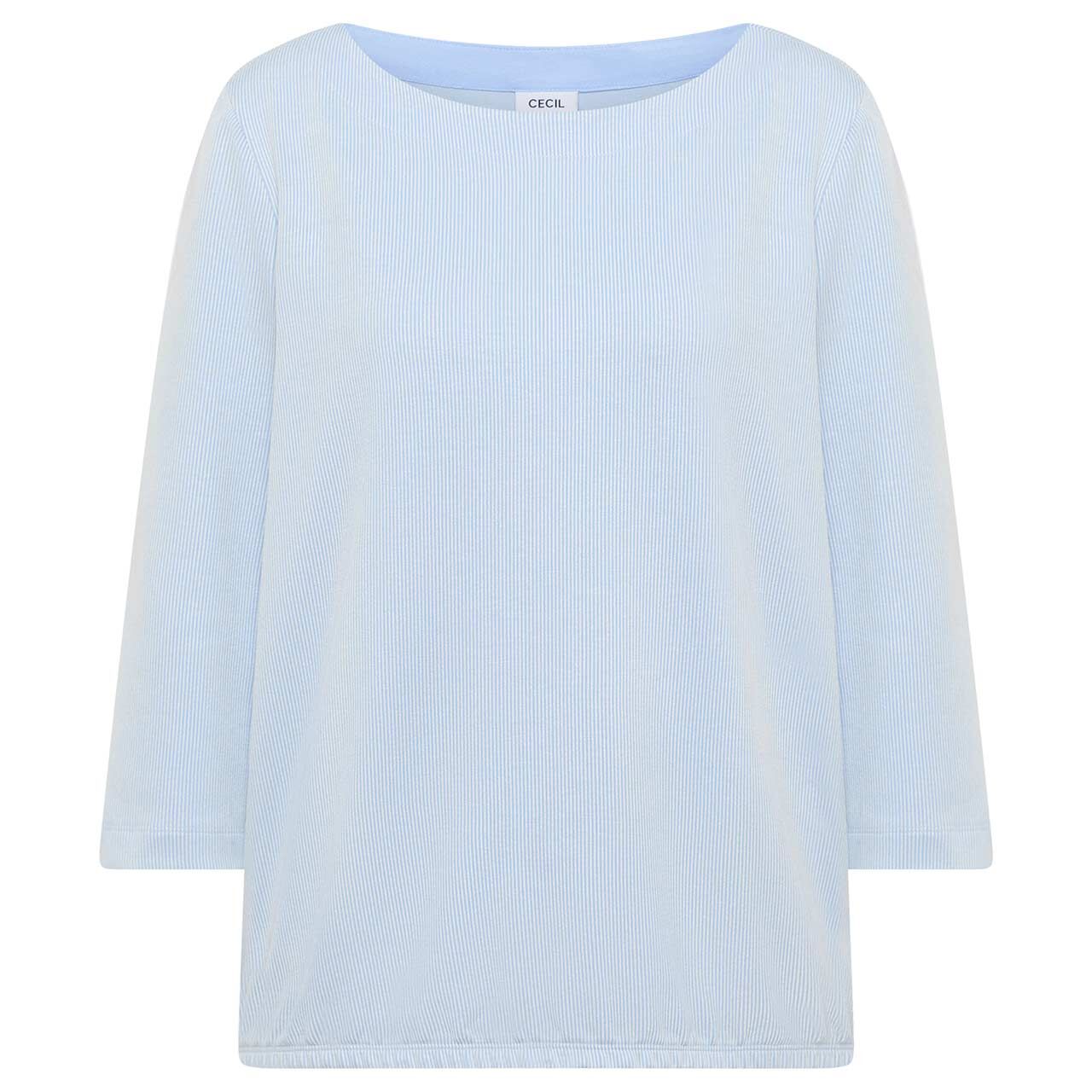 Cecil Damen 3/4 Arm Shirt Vertical Striped cloud blue