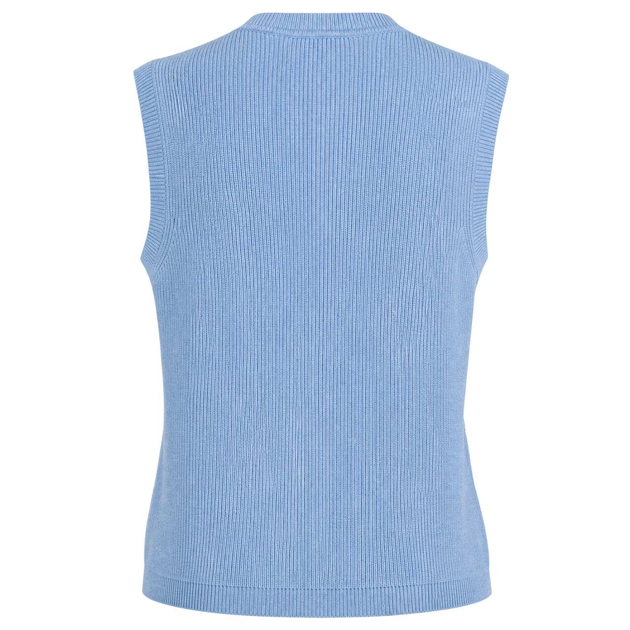 Damen Strickweste Sleeveless Cardigan von Street One in Hellblau meliert, Rückansicht