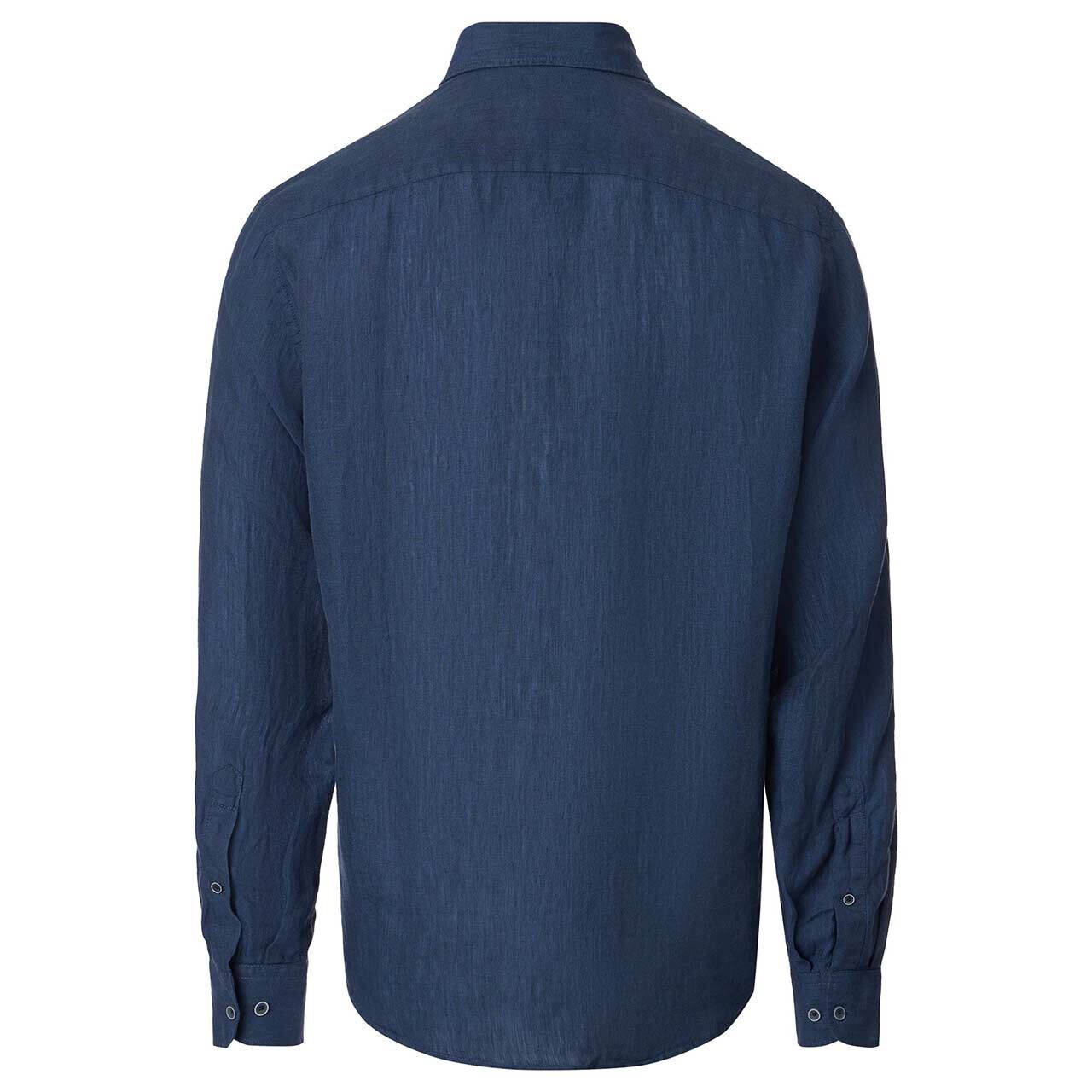 Herren Langarm Leinen Hemd von Casa Moda in Dunkelblau, Rückansicht
