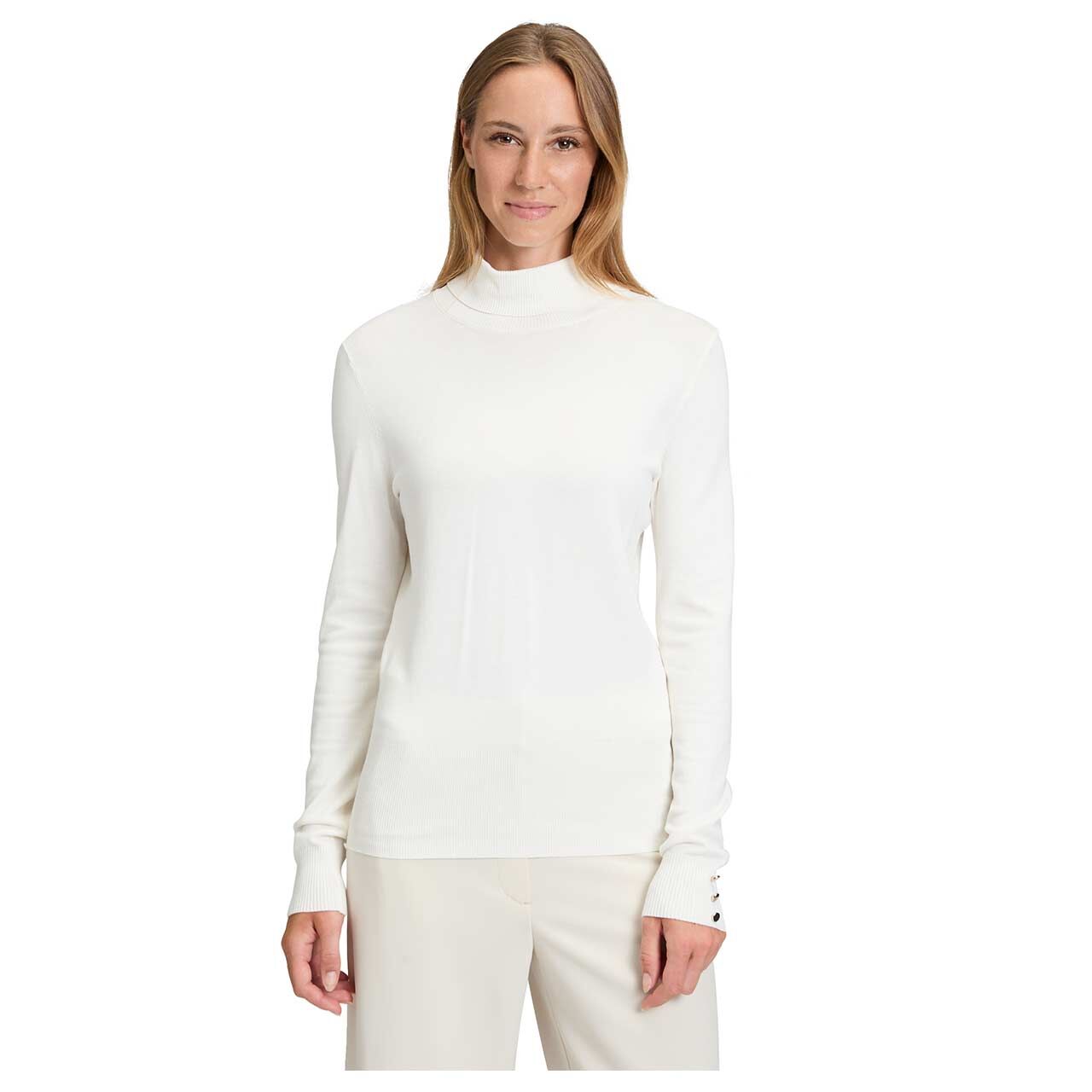Damen Rollkragen Pullover von Betty Barclay in Cremeweiß, Vorderansicht am Model