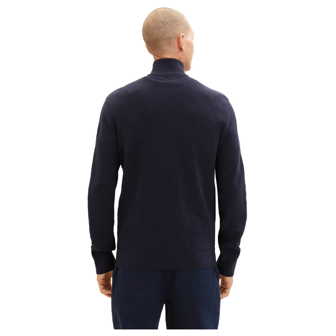 Tom Tailor Herren Strickjacke knitted navy melange blue