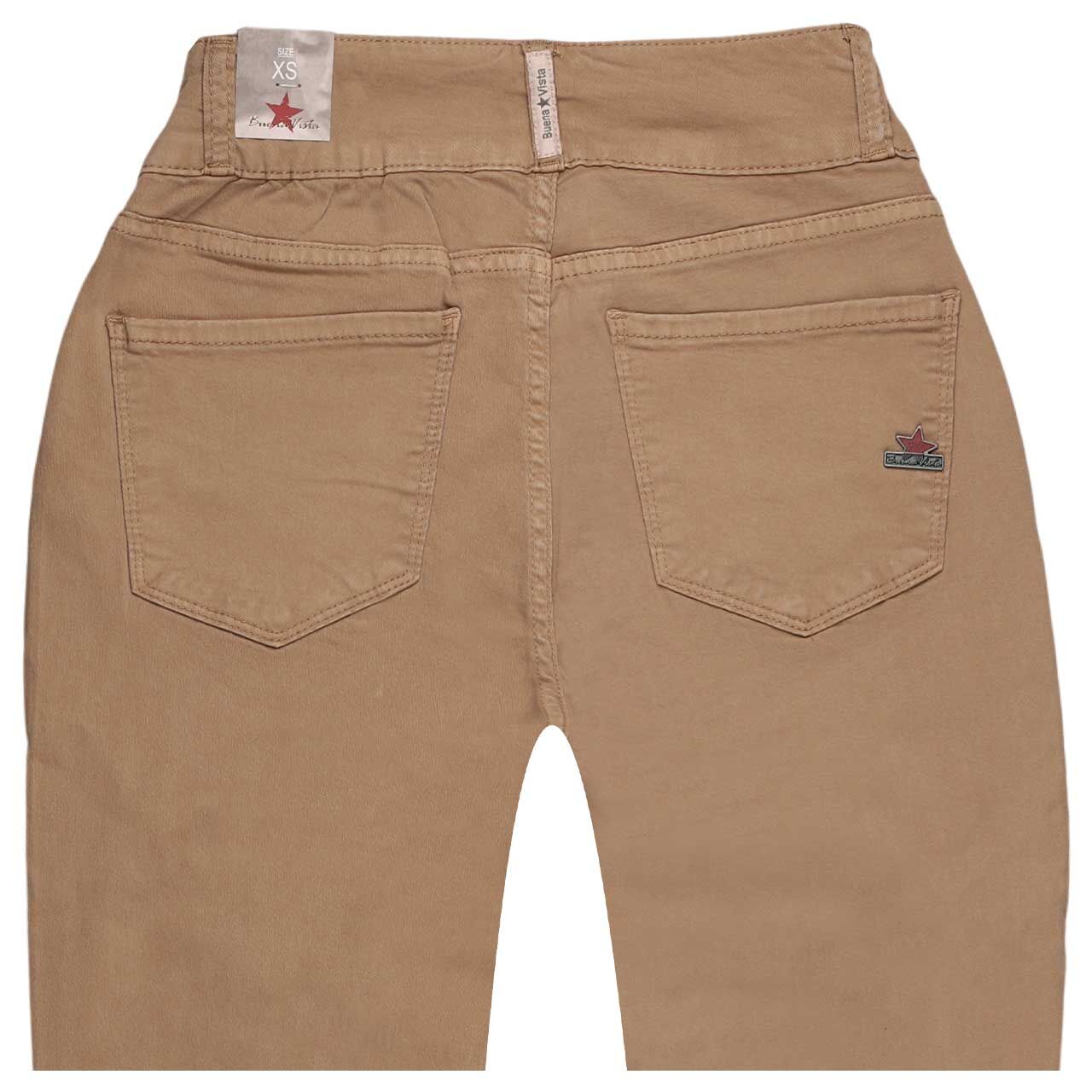 Damen Summer Twill Baumwollhose Tummyless von Buena Vista in Hellbraun, Rückansicht