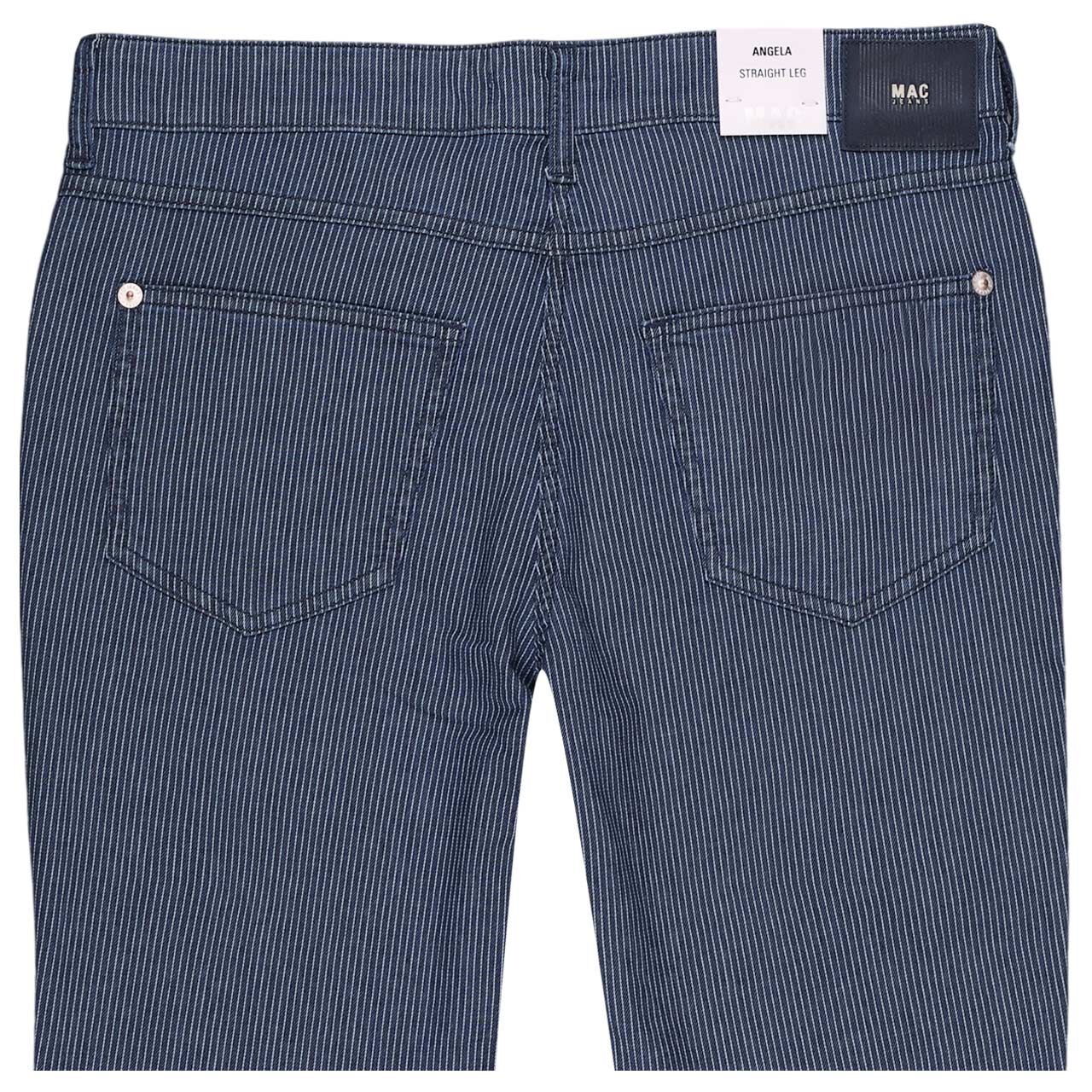 Damenjeans Angela von MAC in Dunkelblau gestreift, detaillierte Rückansicht