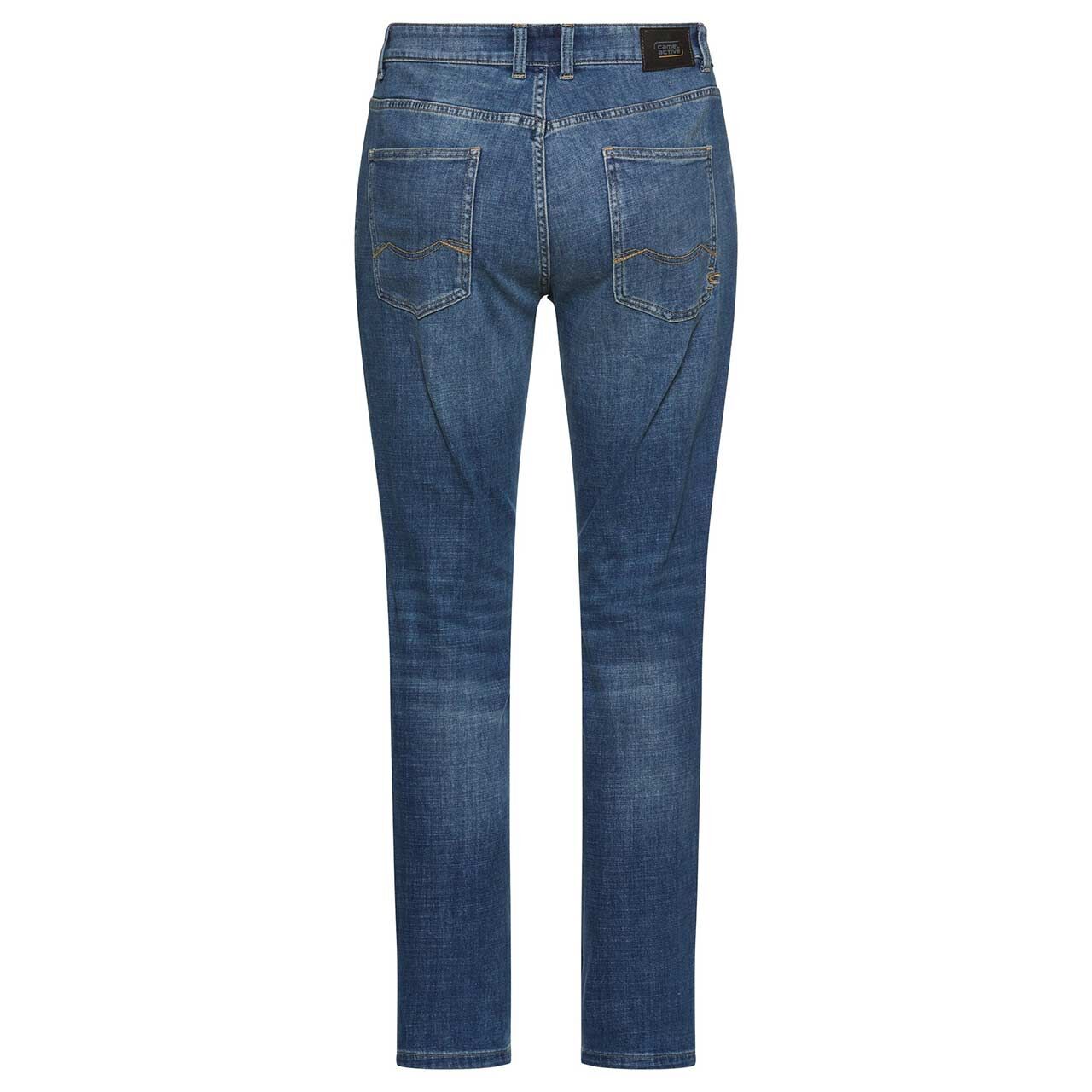Herrenjeans Stretch Houston fleXXX von Camel active in Dunkelblau angewaschen, Rückansicht