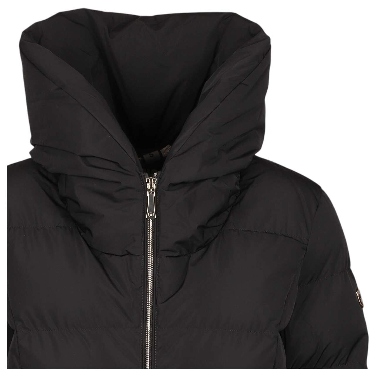 Damen Jacke Feenstaub Long von Wellensteyn in Schwarz, Detailansicht Kragen von vorne