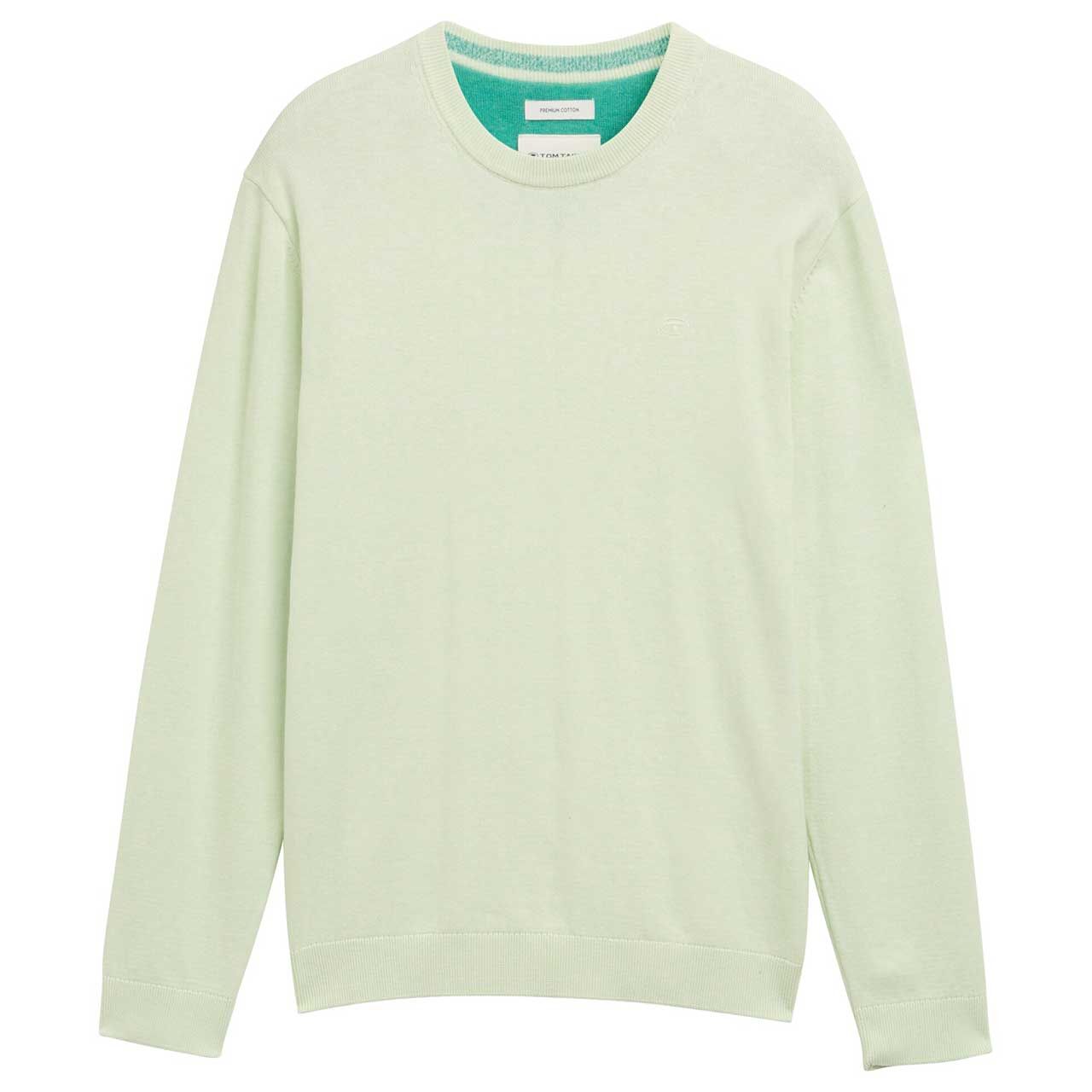 Tom Tailor Herren Pullover Basic Crewneck Knit sweet lime light melange Tom Tailor Herren Pullover Basic Crewneck Knit sweet lime light melange