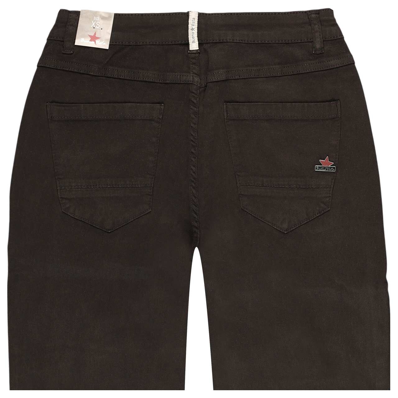Damen Hose Anna C 7/8 Straight Jacquard Twill von Buena Vista in Dunkelbraun, detaillierte Rückansicht