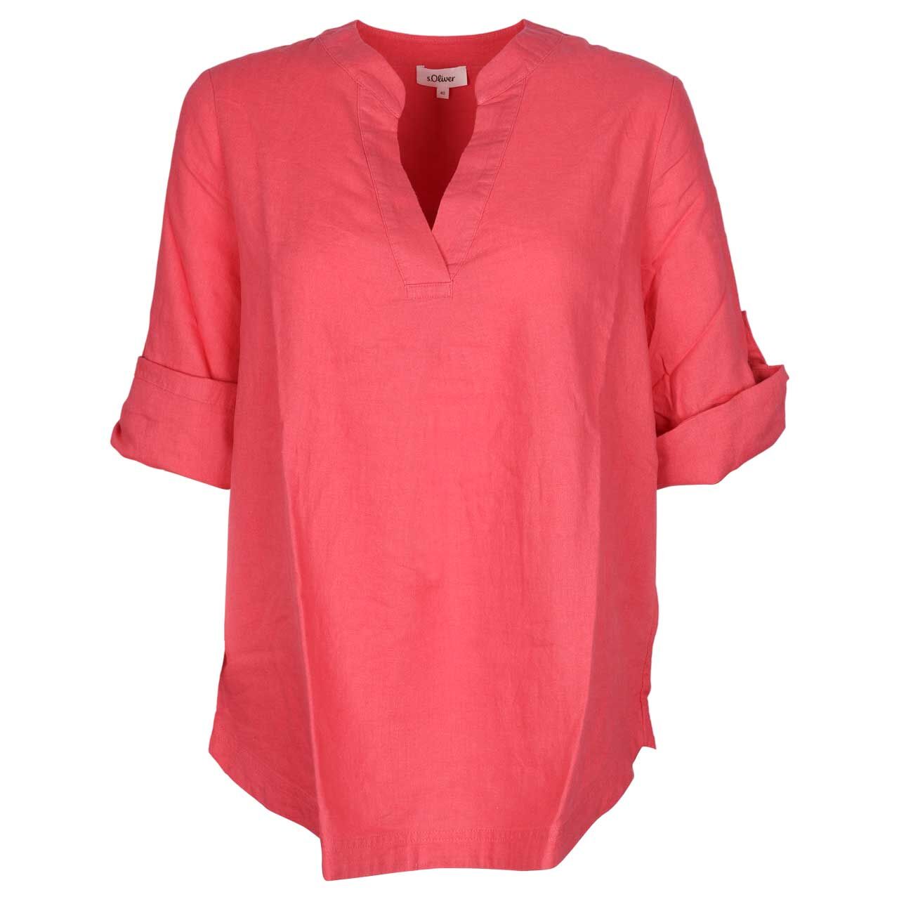 s.Oliver Damen 3/4 Arm Leinen Bluse marsala pink