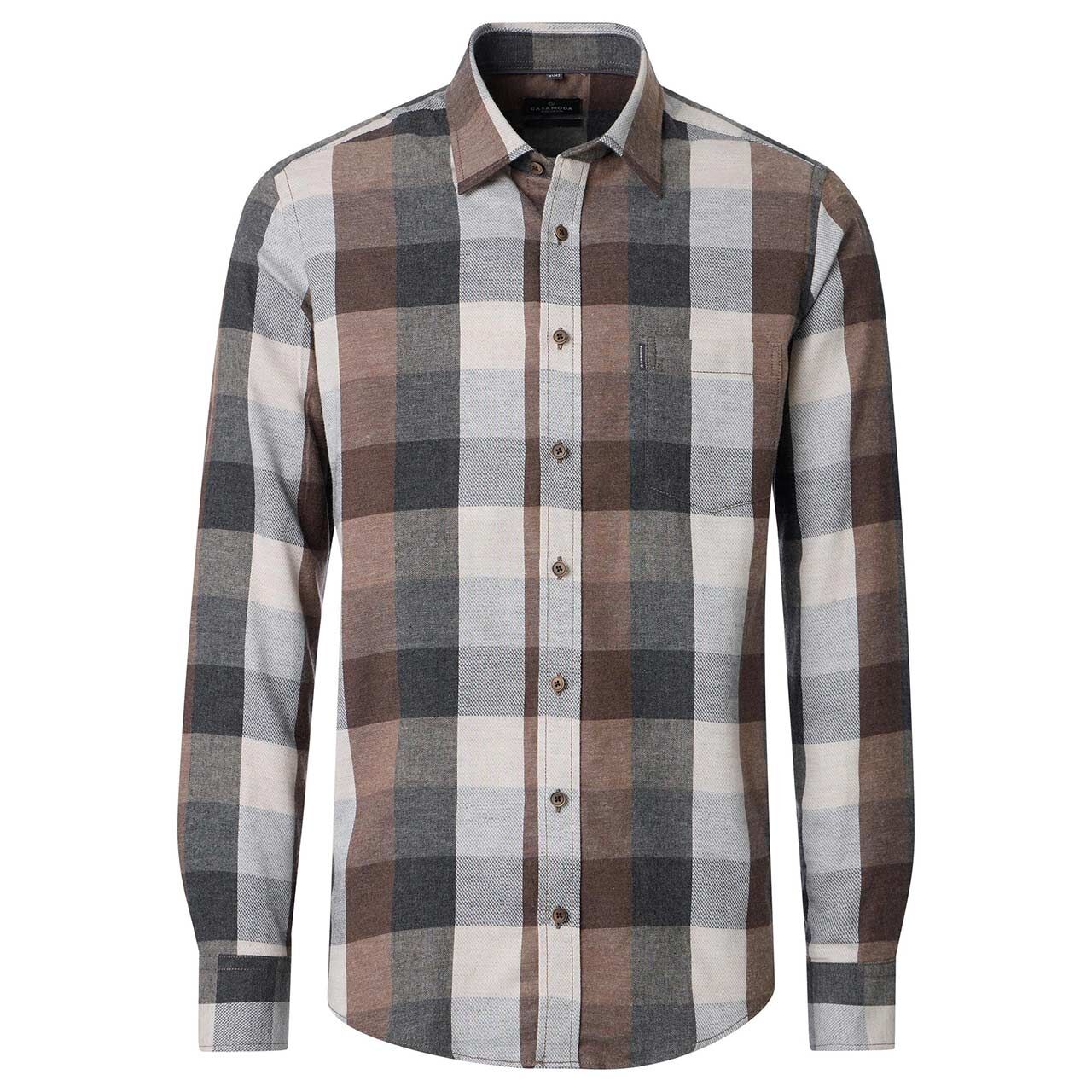 Casa Moda Herren Langarm Hemd brown cashmere feeling