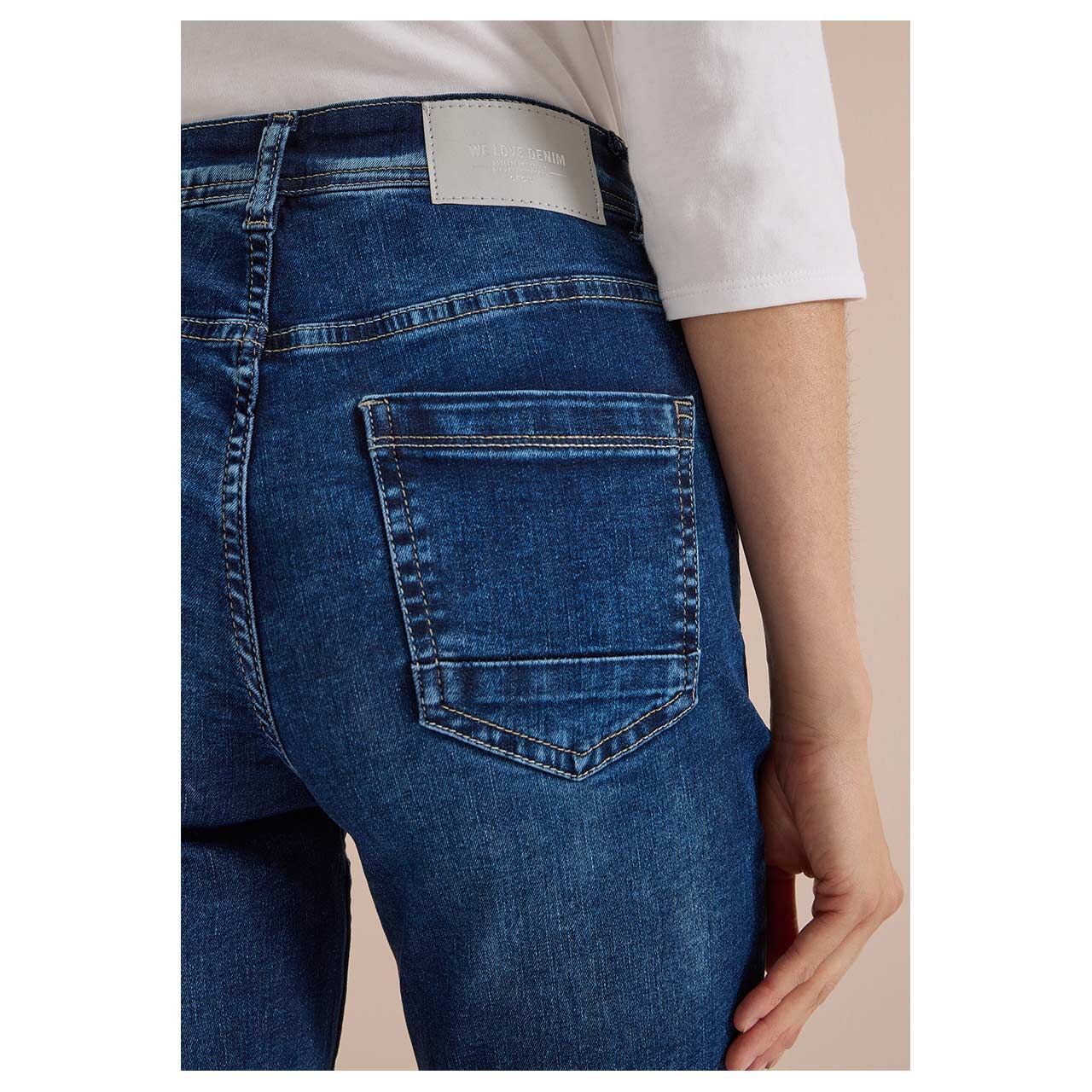 Cecil Toronto Jeans mid blue used wash denim