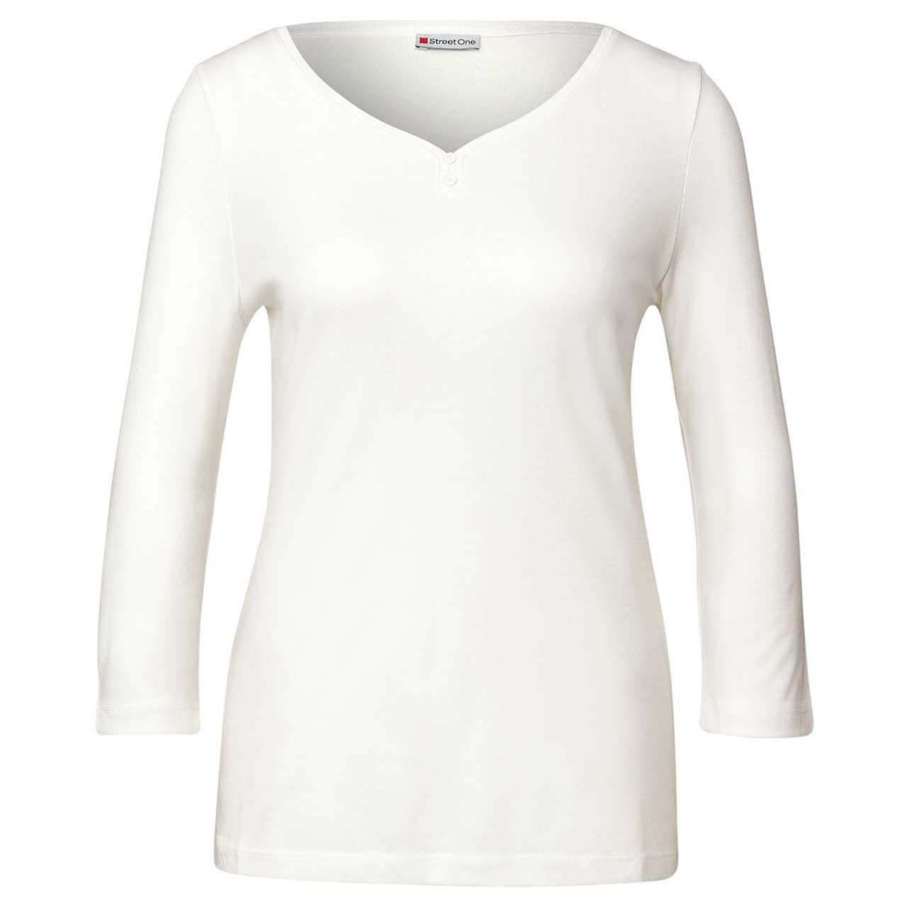 Street One Damen 3/4 Arm Shirt Basic Buttons off white