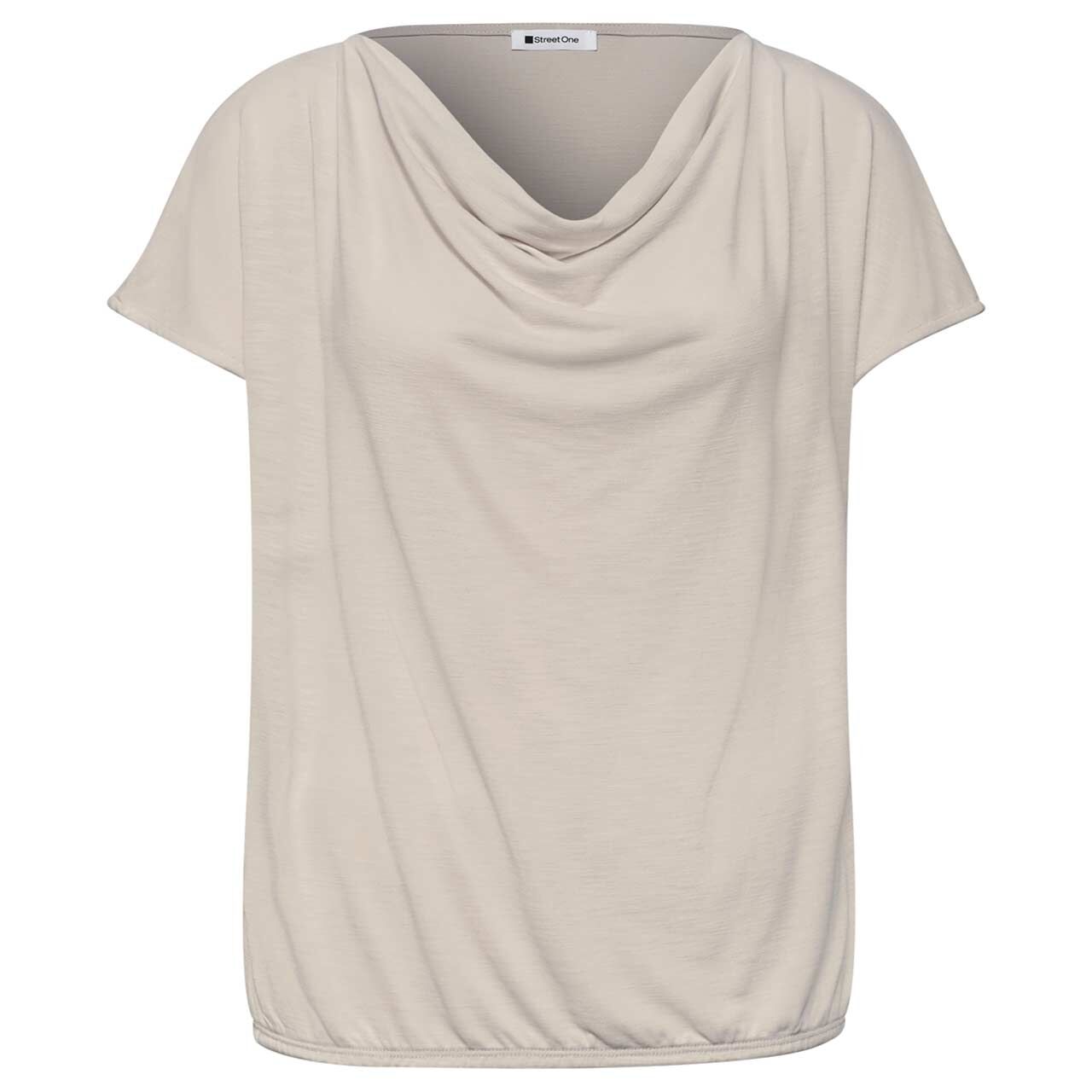 Street One Damen T-Shirt Silk Look Waterfall clay sand