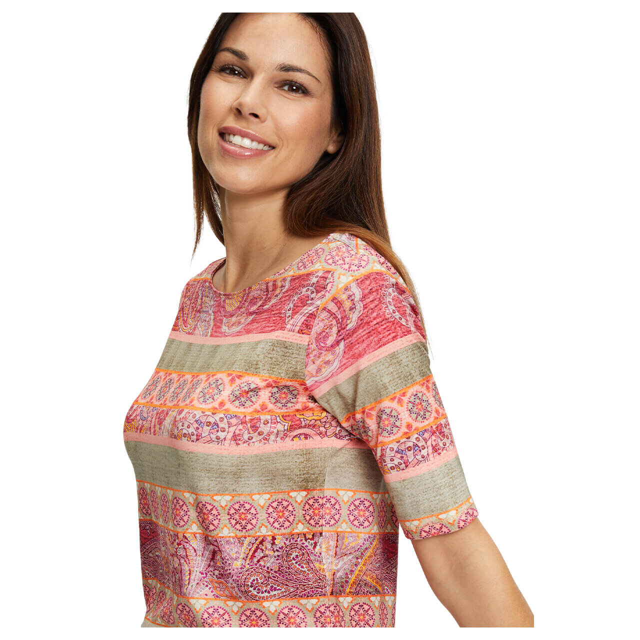 Betty Barclay Damen T-Shirt rose dark red paisley