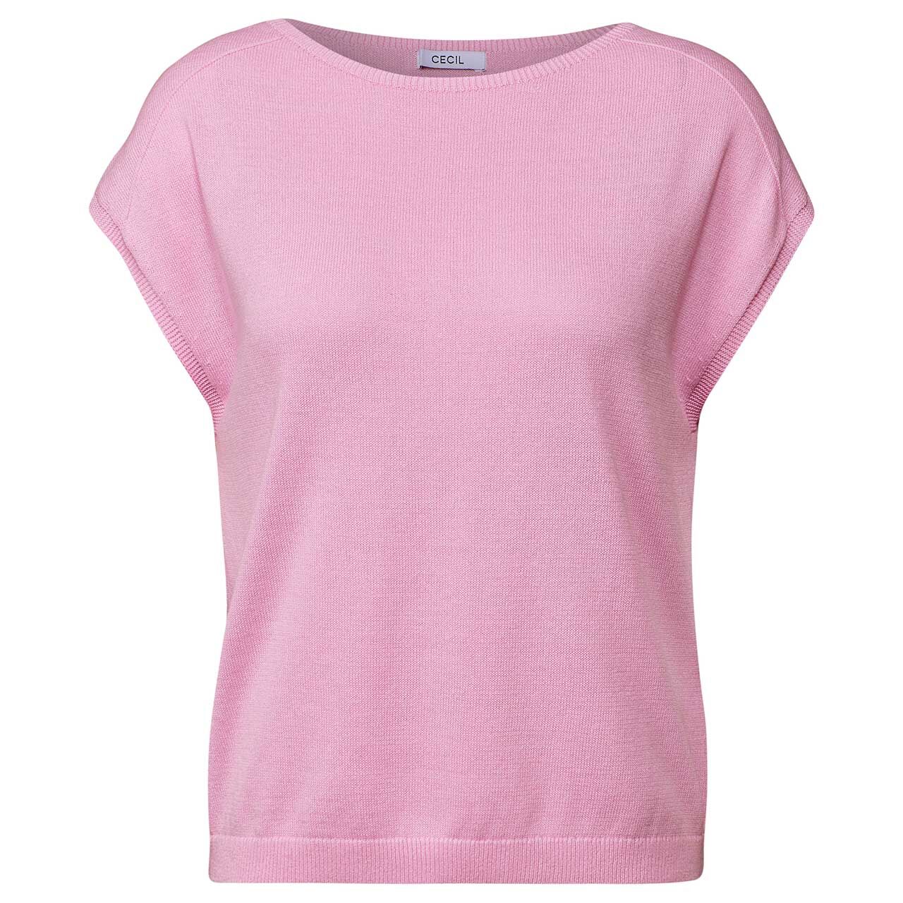 Cecil Damen T-Shirt Linen Look Knit cherry blossom pink