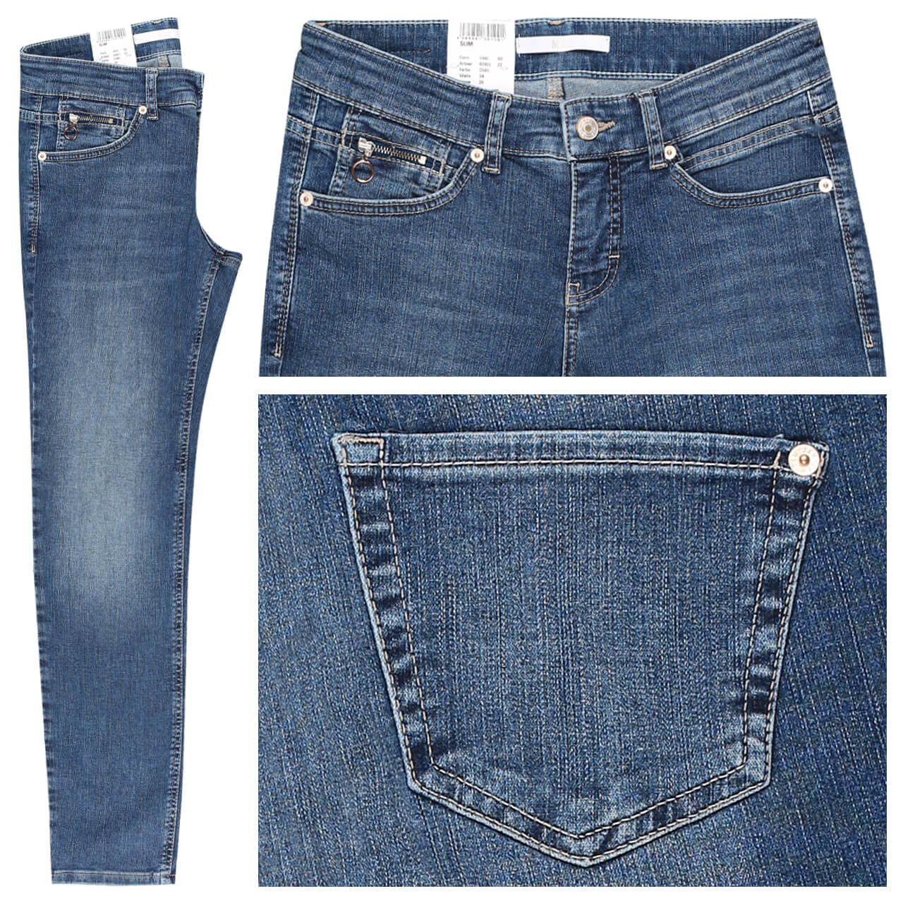 MAC Jeans Slim für Damen in Blau verwaschen, FarbNr.: D586