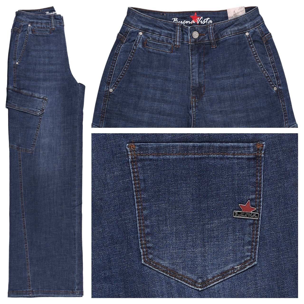Buena Vista Wide Leg C Cross Denim Jeans dark stone