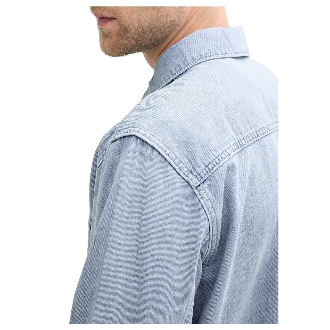 Tom Tailor Herren Langarm Jeanshemd used bleached blue