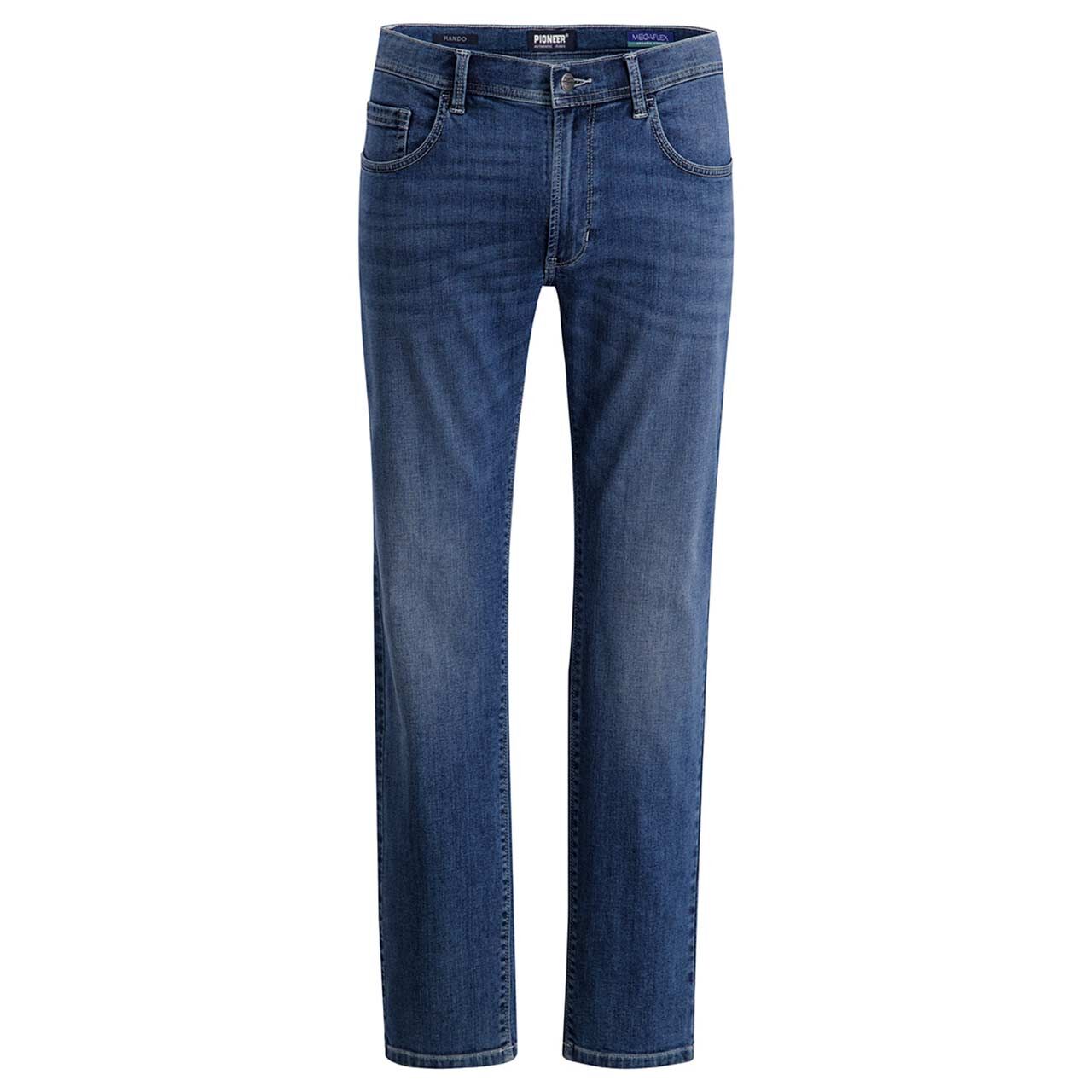 Stretch Herrenjeans Rando Megaflex in Blau angewaschen, Vorderansicht