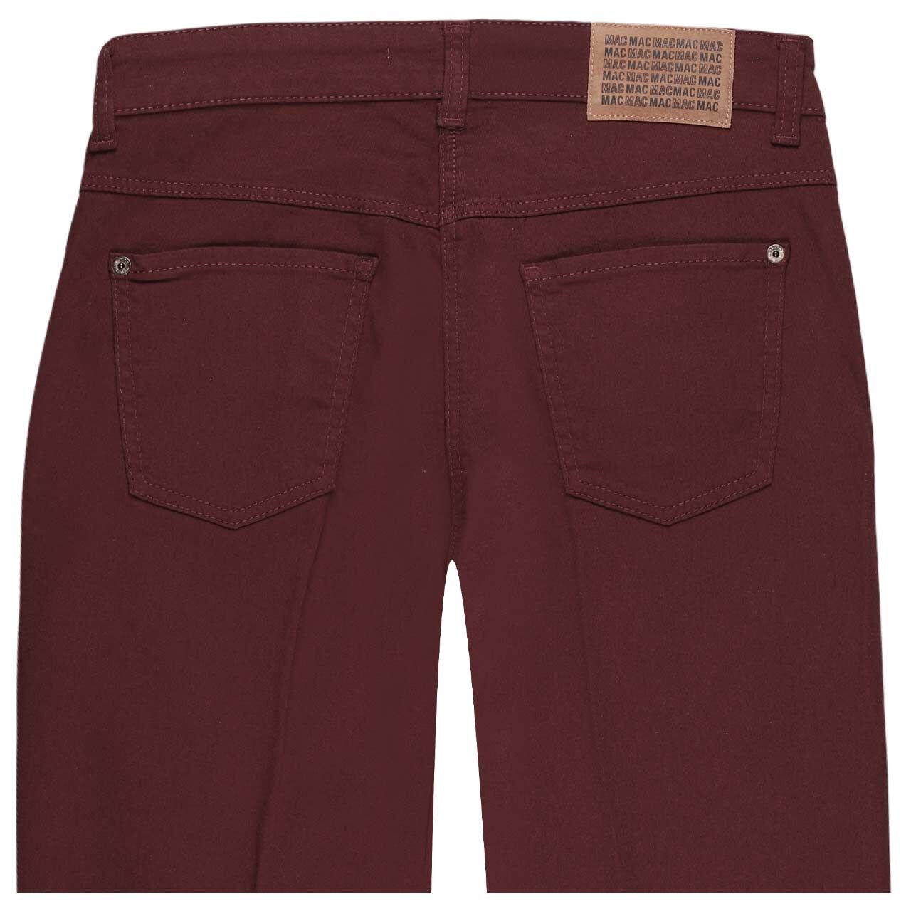 Stretch Damenjeans Wide von MAC in Burgunderrot, detaillierte Rückansicht