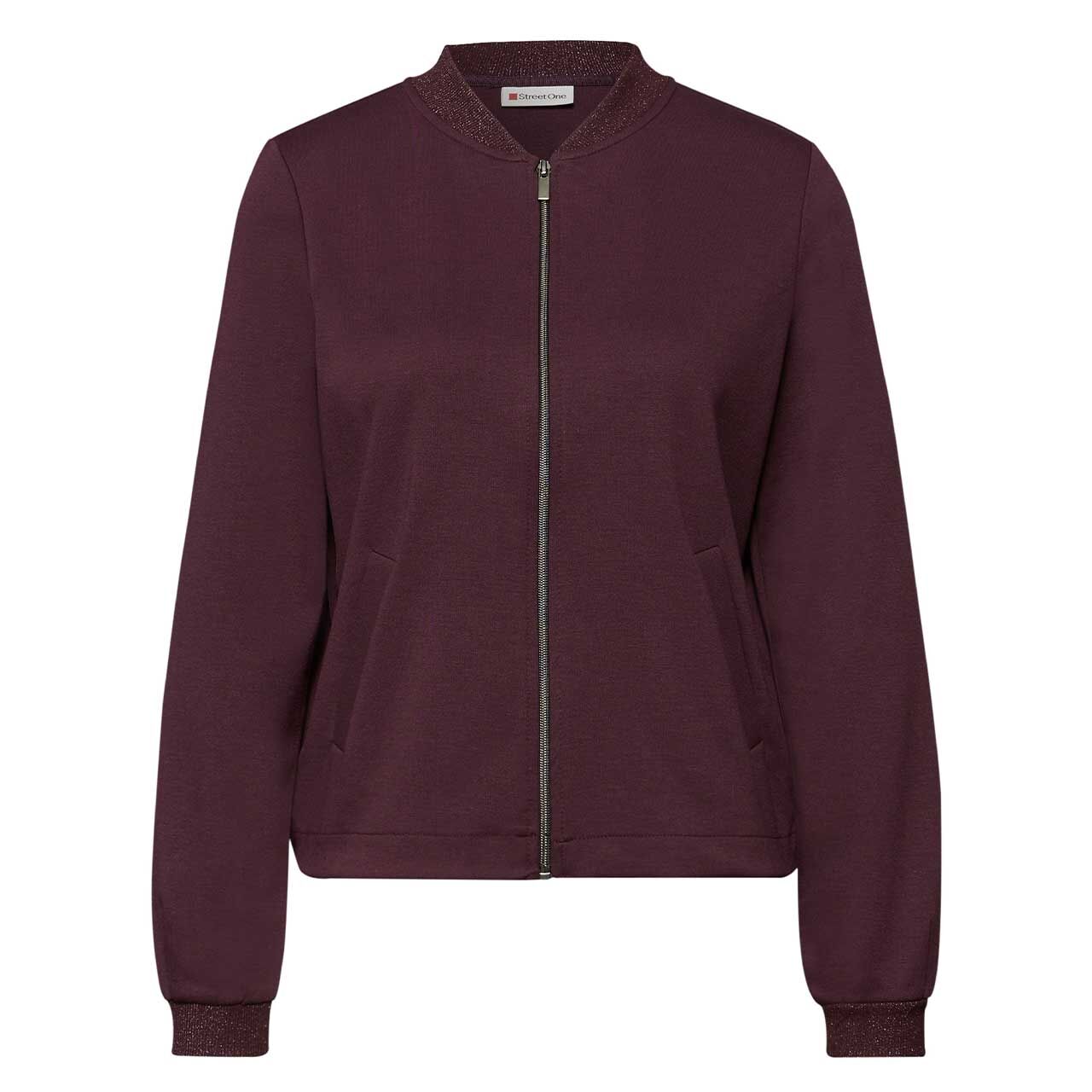 Street One Damen Shirtjacke Shiny Interlock Jacket jazz berry