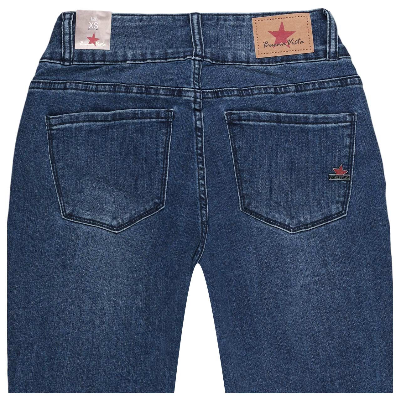 Damenjeans Tummyless-Z Stretch Denim von Buena Vista in Blau verwaschen, detaillierte Rückansicht