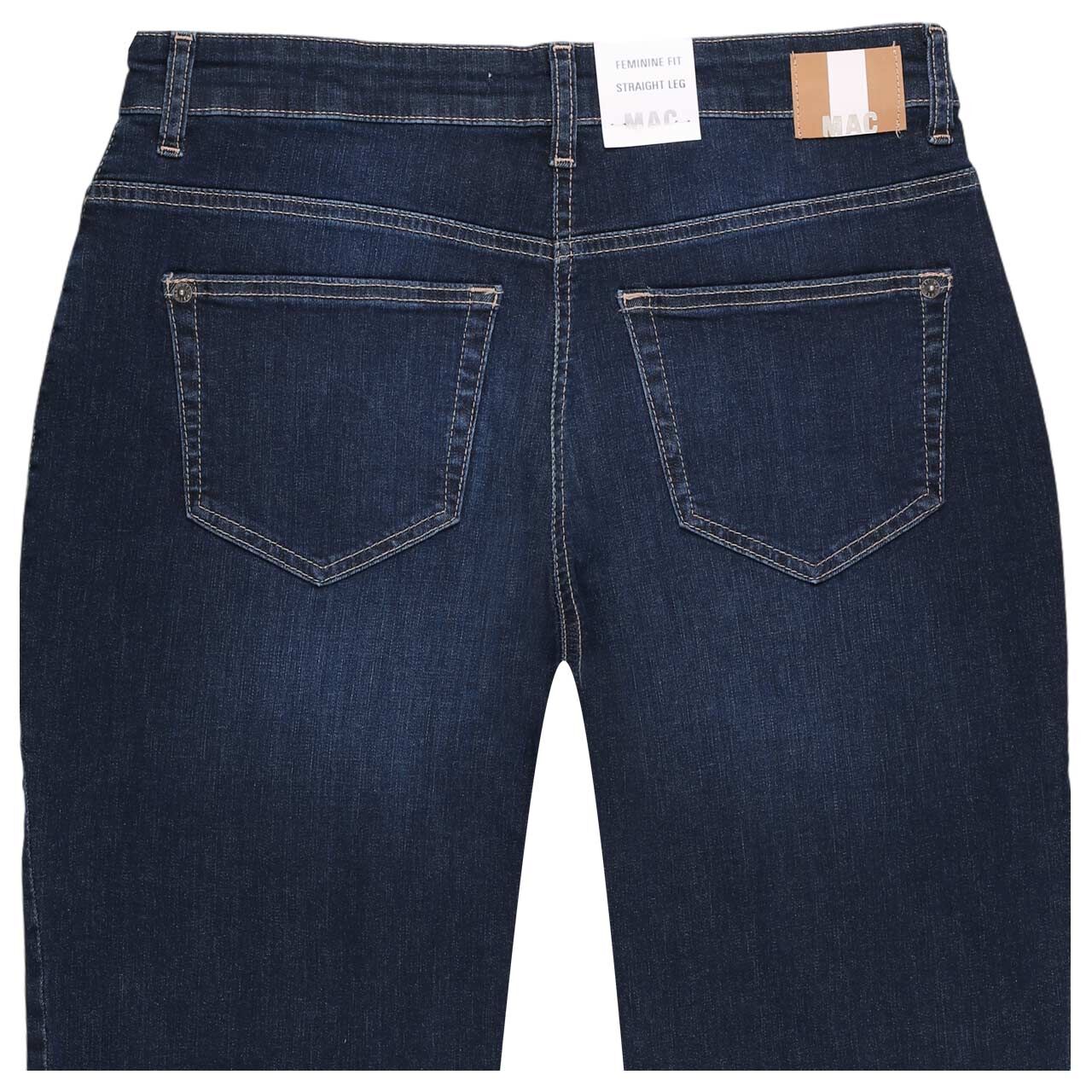 Damenjeans Stella von MAC in Dunkelblau angewaschen, detaillierte Rückansicht