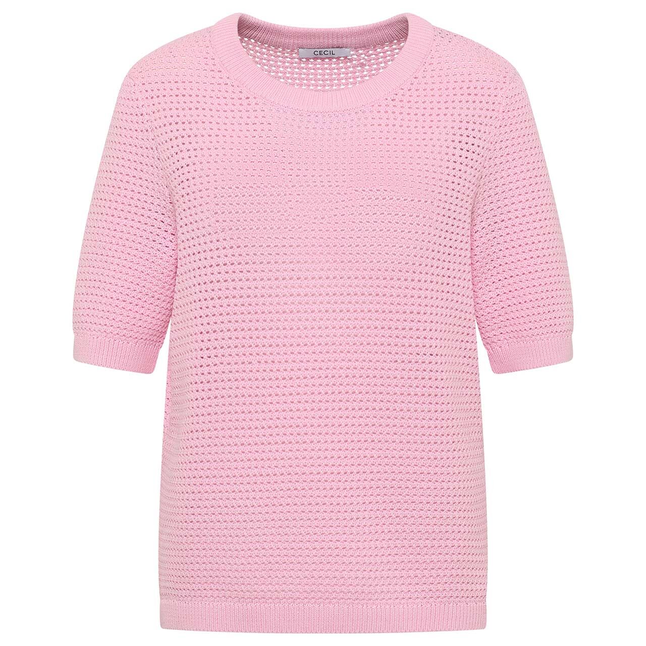 Cecil Damen Kurzarm Pullover Structured Roundneck light blush rose