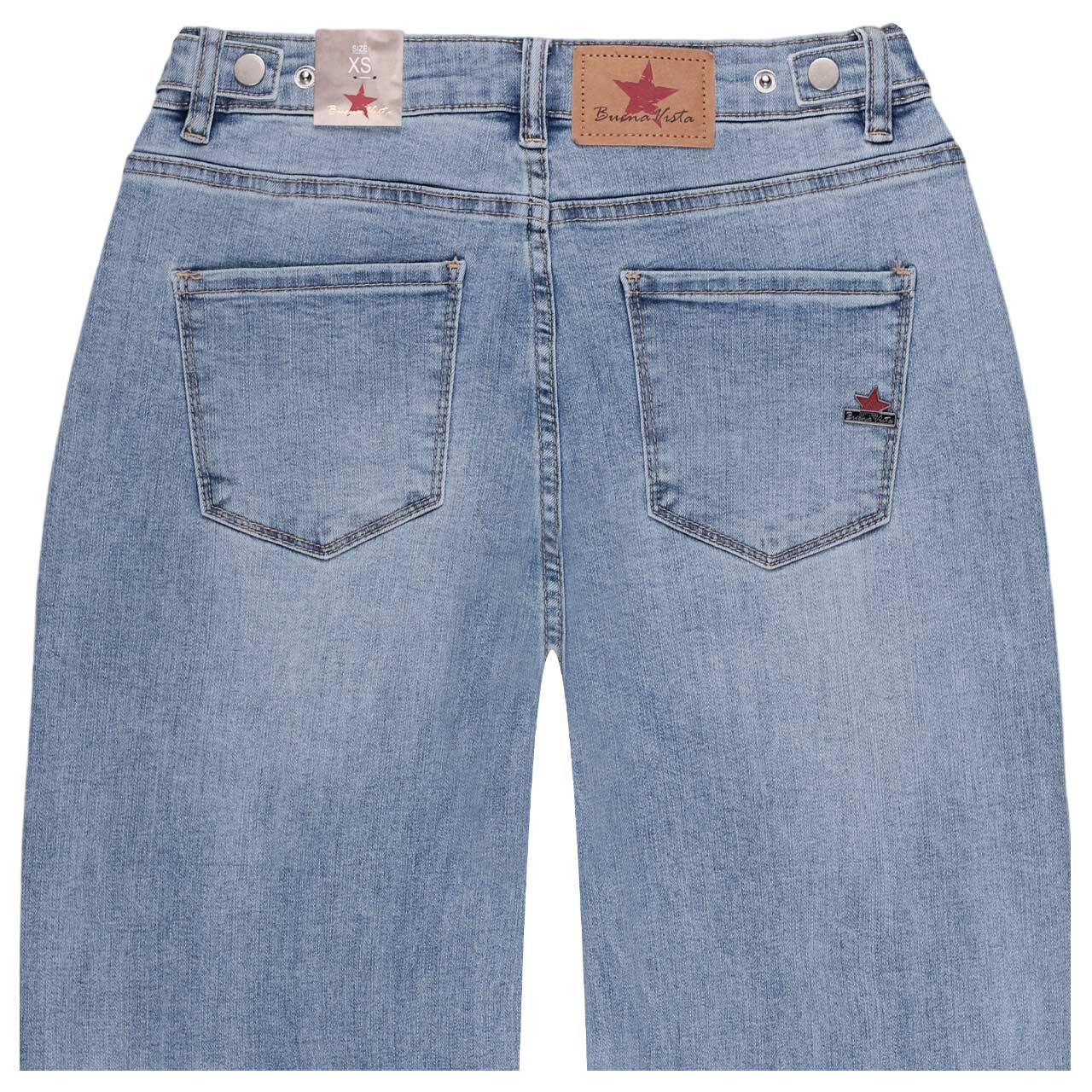 Damenjeans Wide Leg AW Stretch Denim von Buena Vista in Hellblau angewaschen, detaillierte Rückansicht