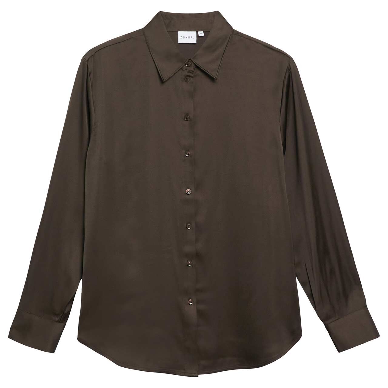 Comma Damen Langarm Bluse mulch dark brown