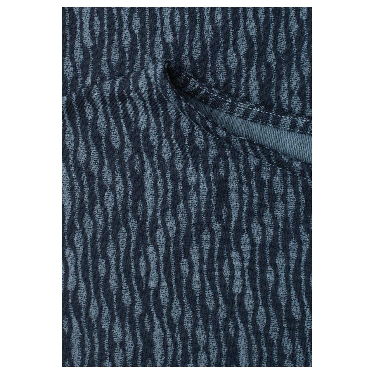 Street One Damen T-Shirt Printed Bottom Cuff ashen blue