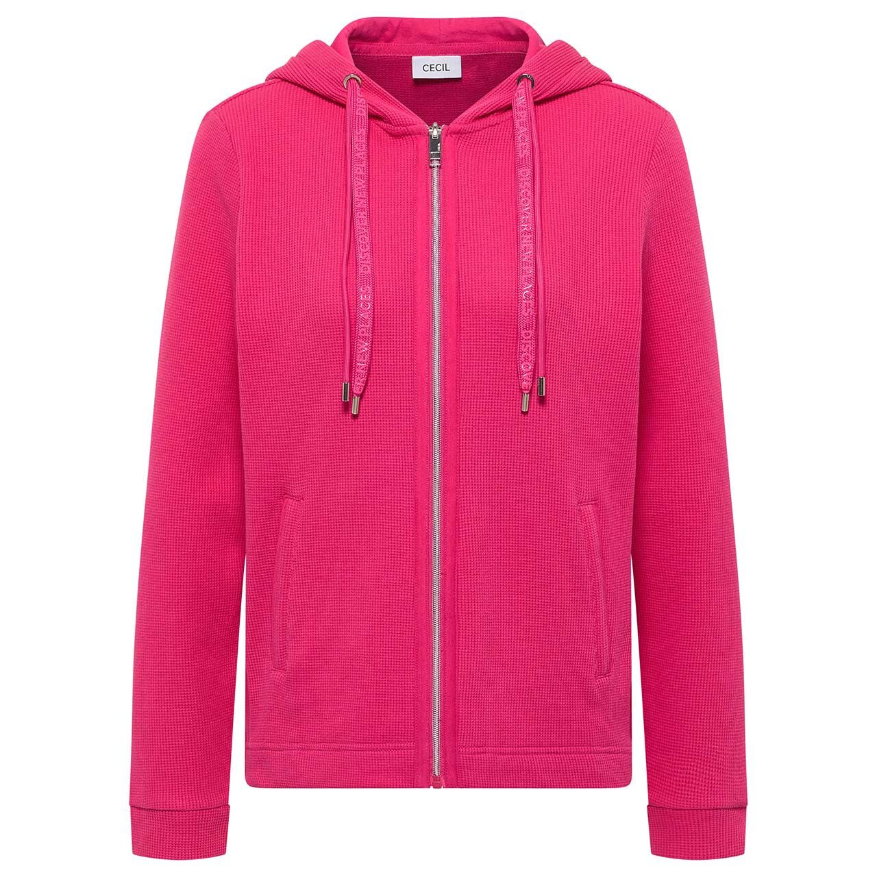 Cecil Damen Hoodie Shirtjacke Solid beetroot pink