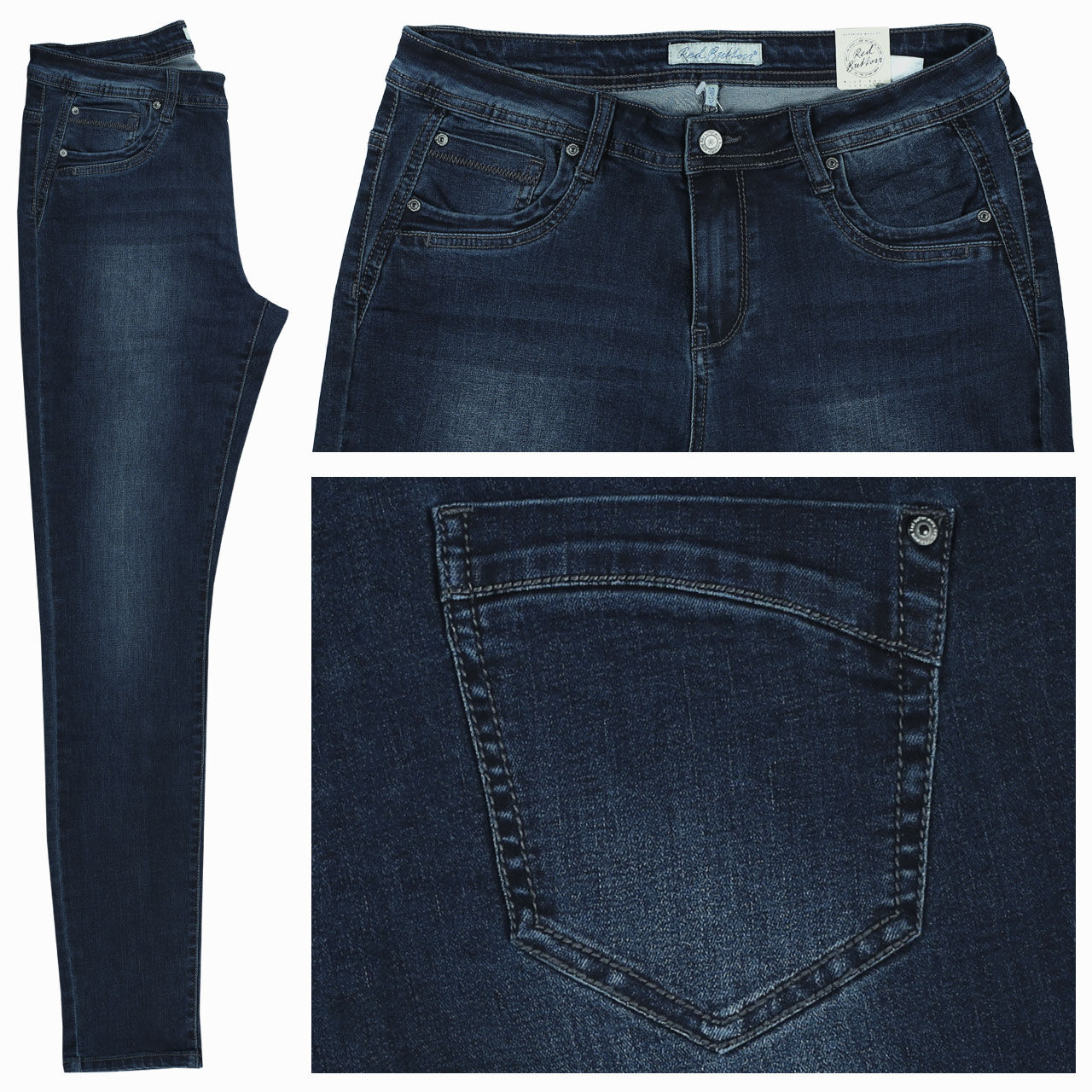 redbutton-jeans-jimmy-darkstoneused-srb3301 Red Button Jimmy Jeans für Damen in Dunkelblau verwaschen