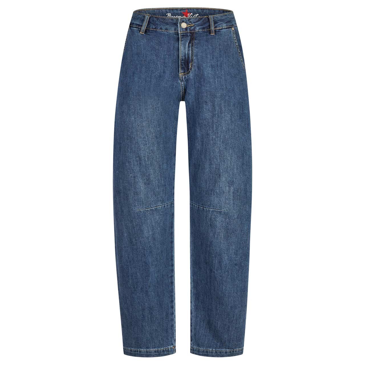 Damenjeans Barrel Long Stretch Denim von Buena Vista in Blau verwaschen, Vorderansicht