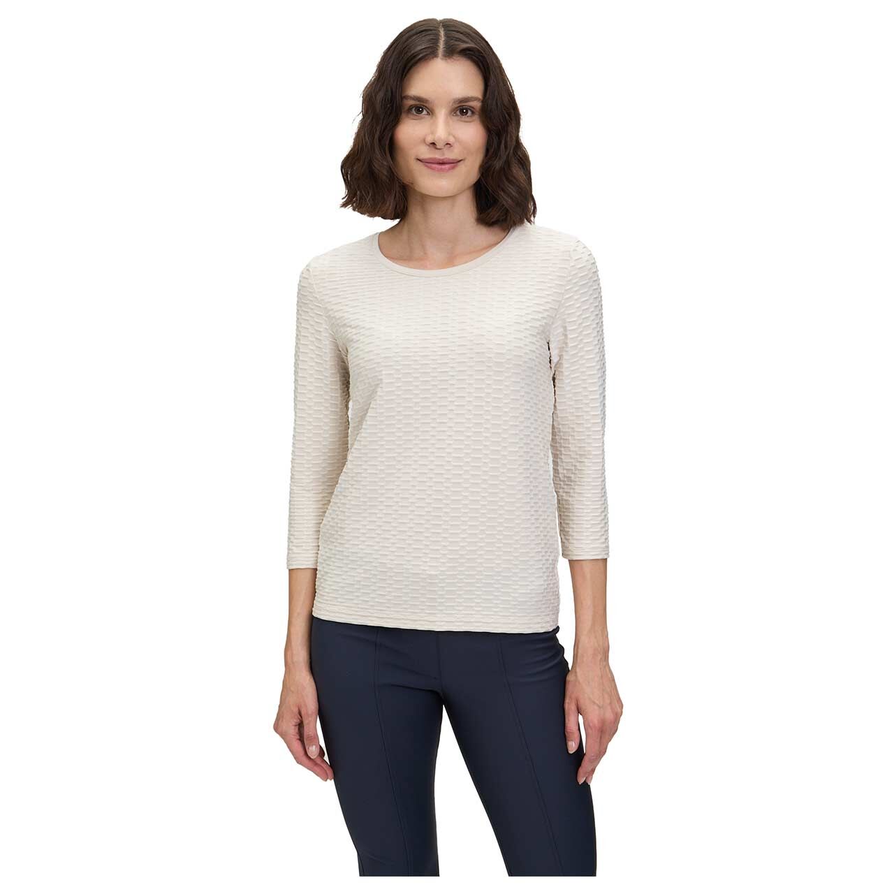 Damen 3/4 Arm Shirt von Betty Barclay in Hellbeige, Rückansicht am Model