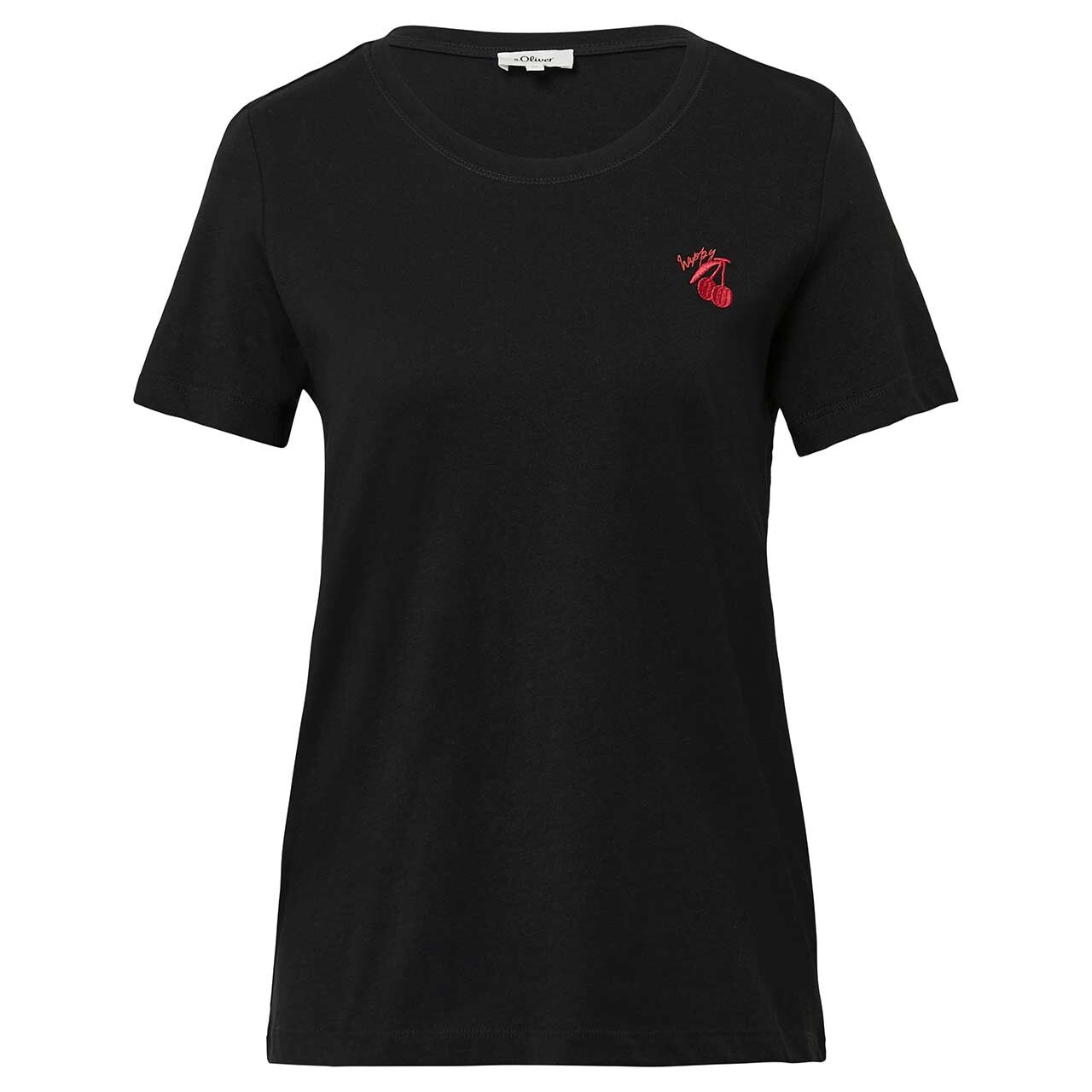s.Oliver Damen T-Shirt black placed fruit print