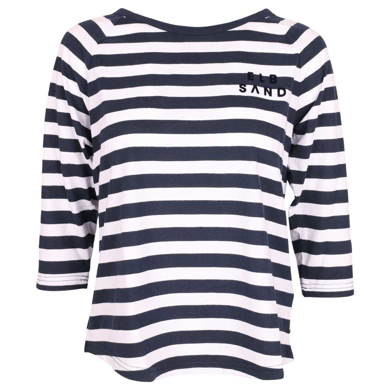 Elbsand Damen 3/4 Arm Shirt Celin coldwater bright white stripe