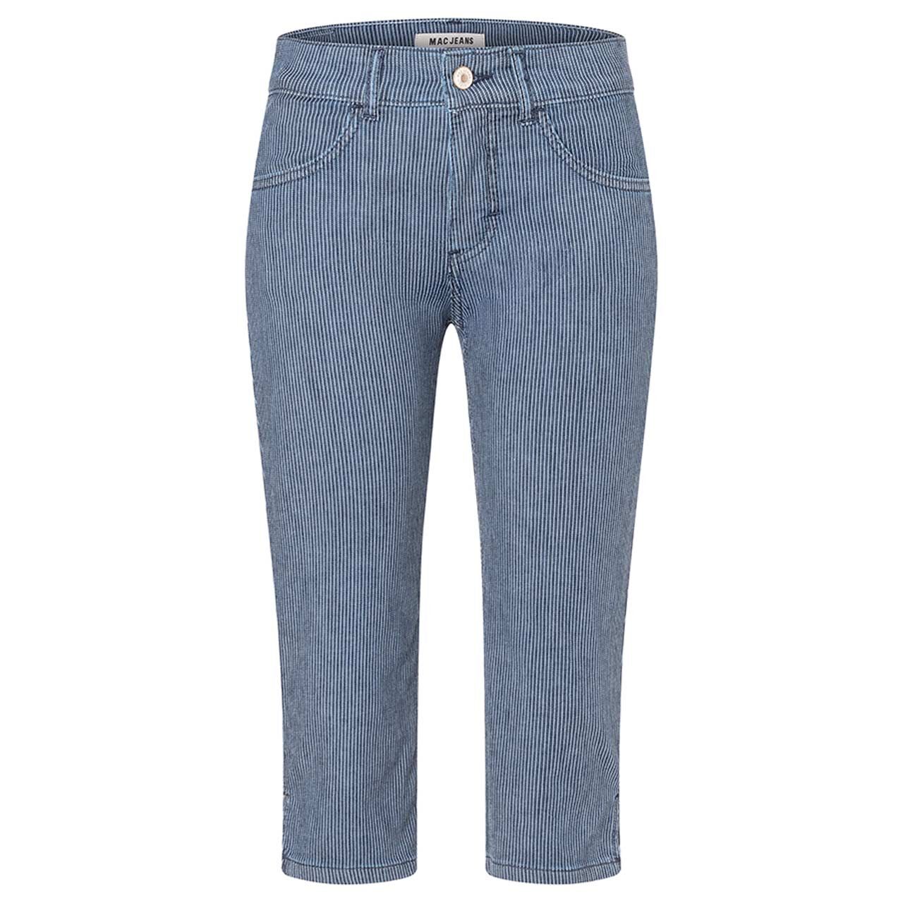 Damen 3/4 Jeans Capri von MAC in Dunkelblau gestreift, Vorderansicht