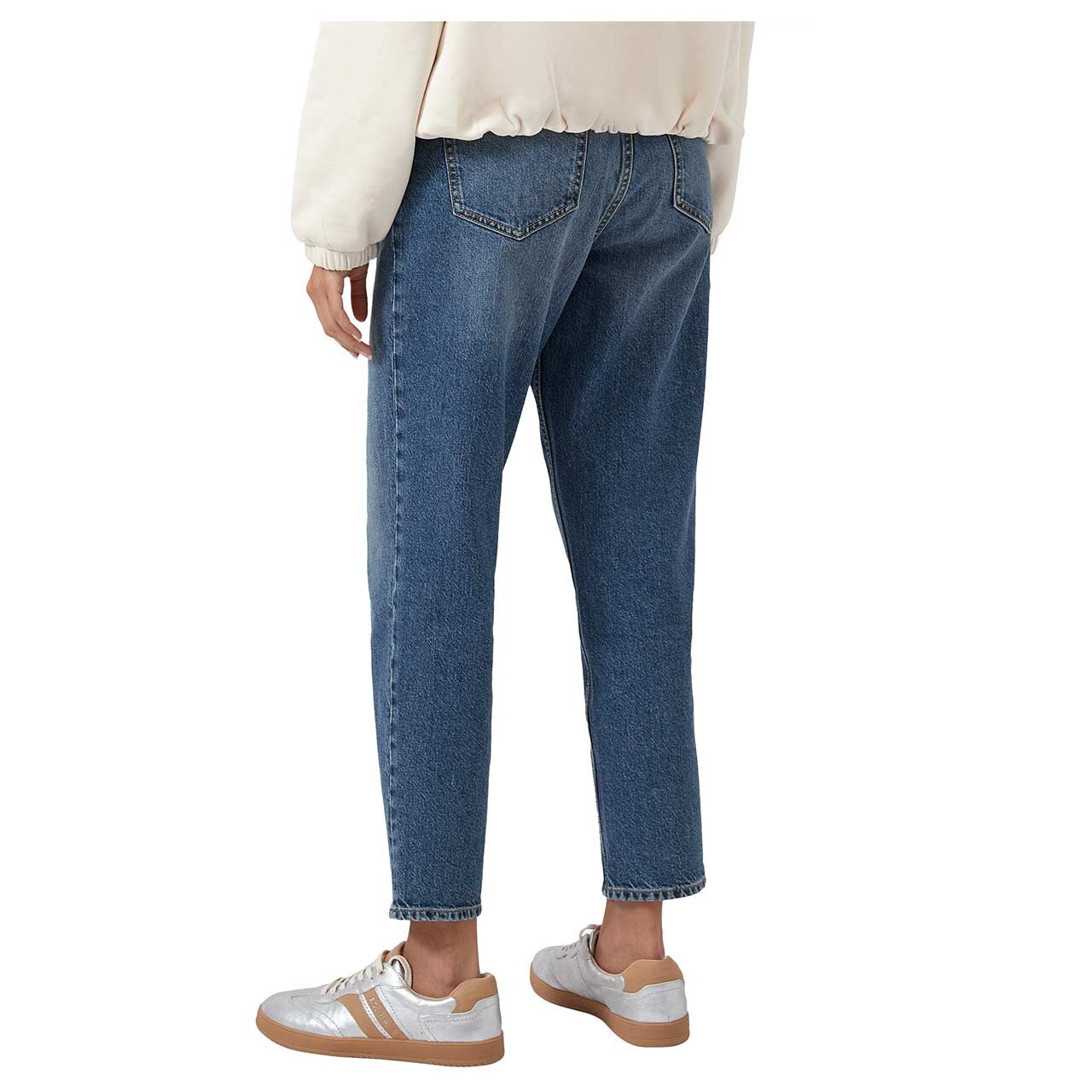 Damen 7/8 Jeans Mom von s.Oliver in Blau verwaschen, Rückansicht am Model