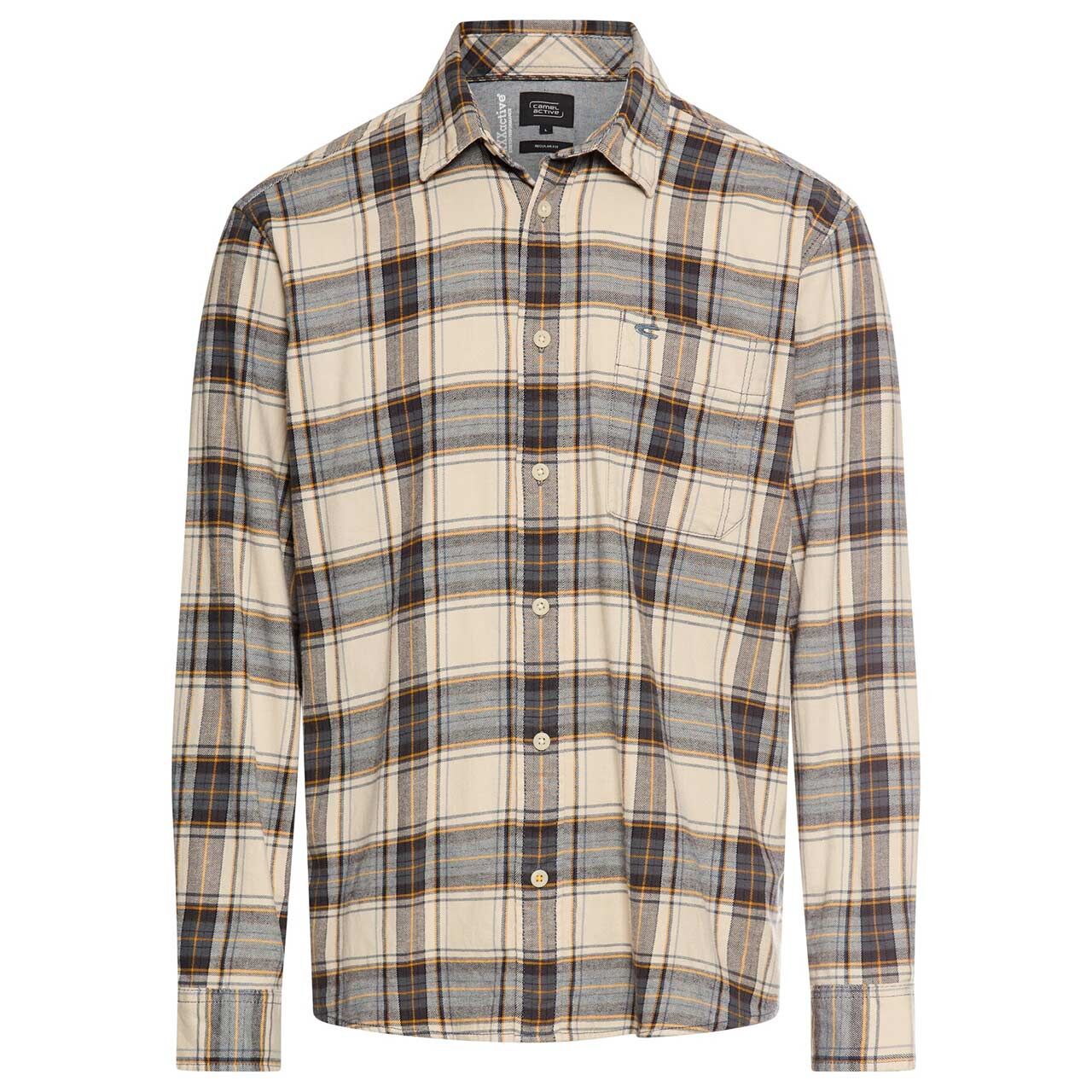 Camel active Herren Langarm Hemd oatmeal check